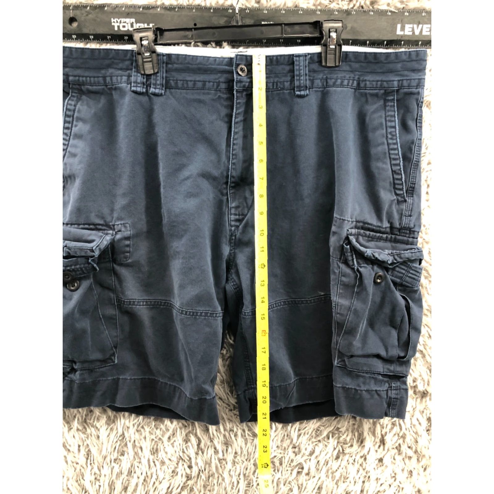 Vintage Polo Cargo Shorts Mens Regular 42 Blue Dark Wash 5-Pocket Cotton Blend Belt Loops Logo Polo Shirt? Size US XL / EU 56 / 4 - 3 Thumbnail