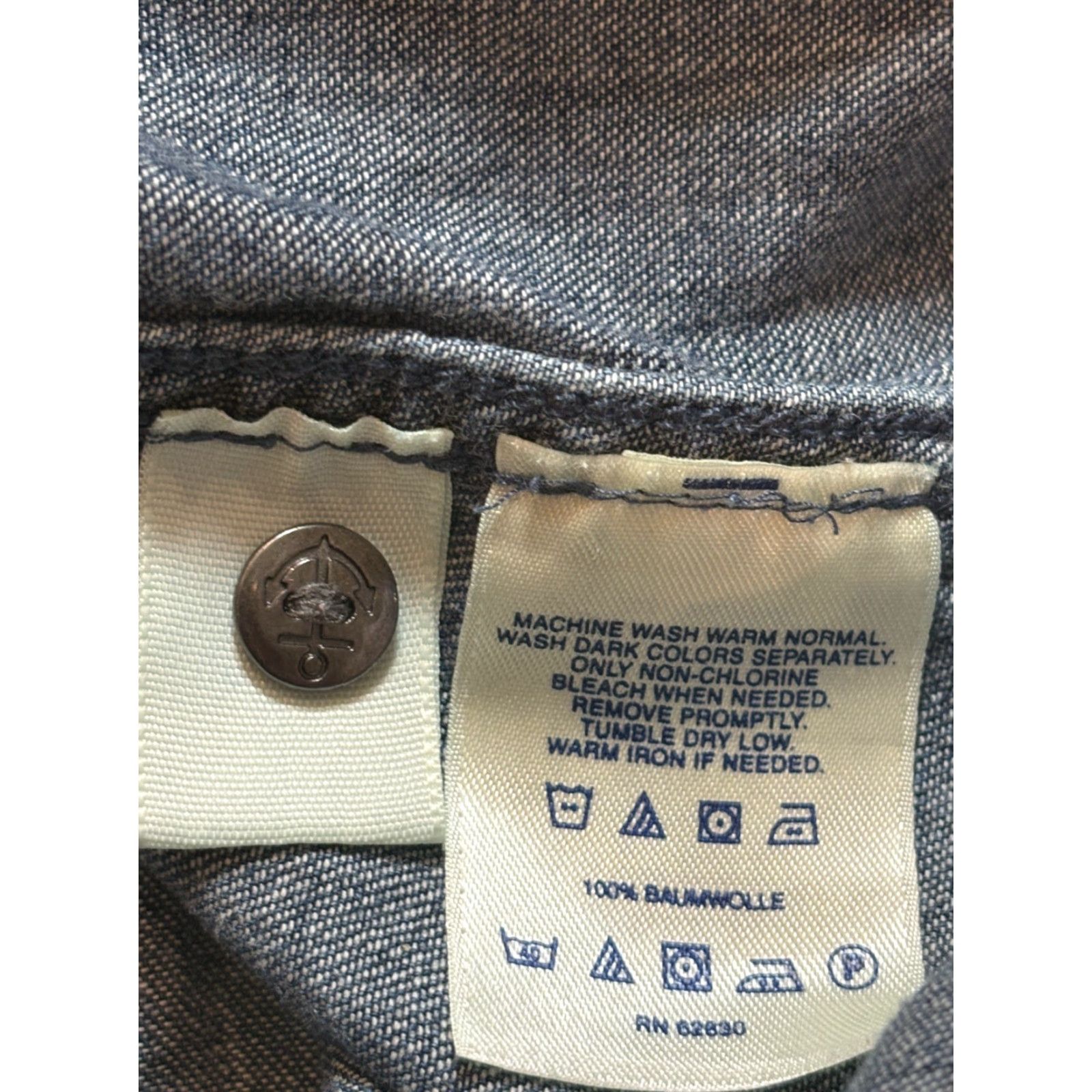 Lands' End Lands' End Button Up Shirt Womens 14P Blue Anchor Buttons Long Sleeve Collared Pockets Denim Beach Nautical Size XL / US 12-14 / IT 48-50 - 7 Thumbnail