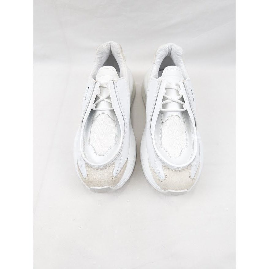 Prada o1rshd1 Brushed Leather Sneakers Bike Fabric Suede in White Size US 11 / EU 44 - 12 Thumbnail