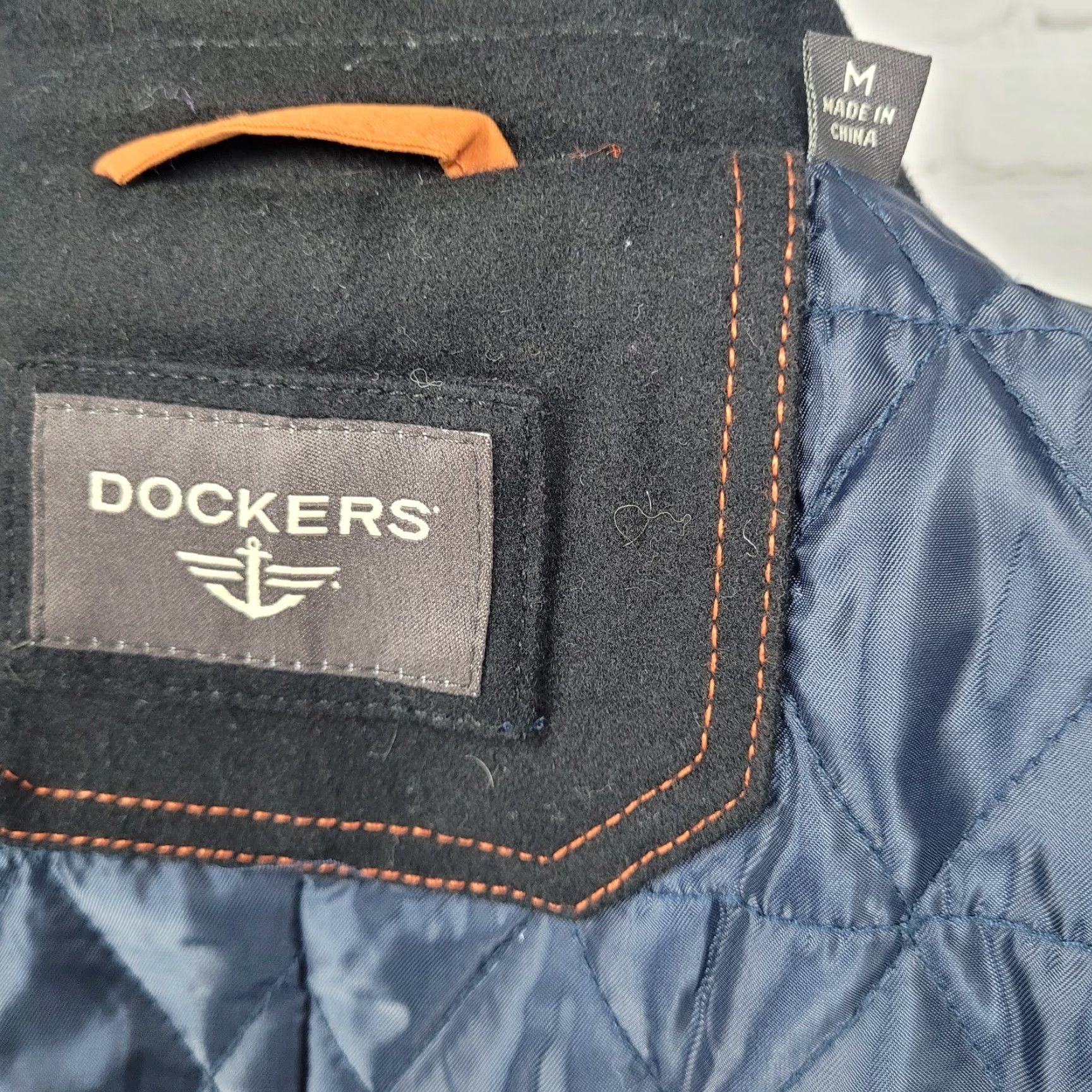 Dockers DOCKERS Black Wool Blend Buttoned Insulated Quilted Liner Over Coat Medium M Men's Coat Size US M / EU 48-50 / 2 - 3 Thumbnail