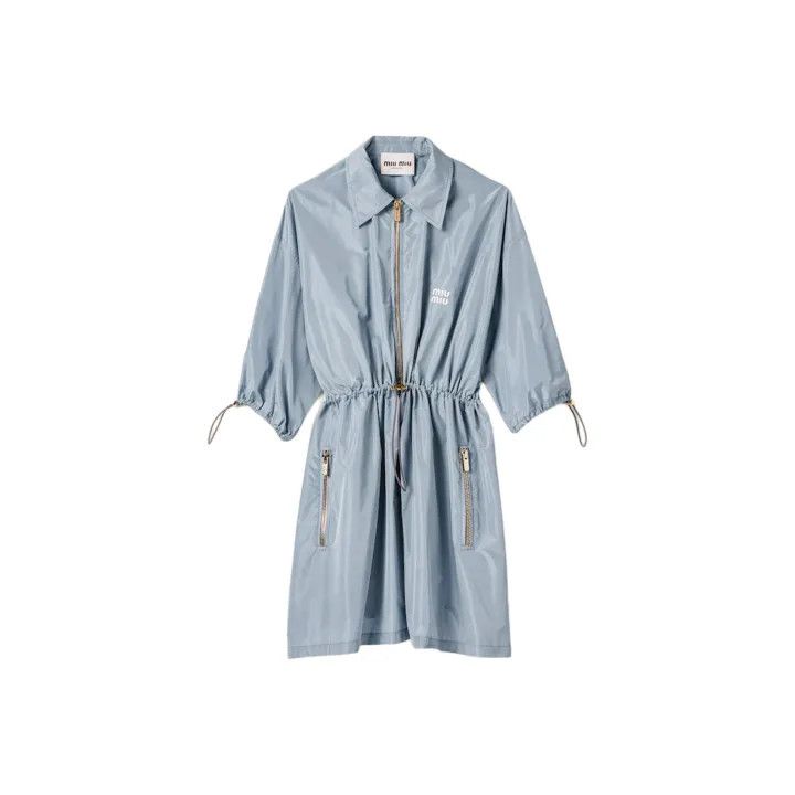 Miu Miu Miu Miu Logo Zip Short Sleeve Dress 0079 Size L / US 10 / IT 46 - 1 Thumbnail