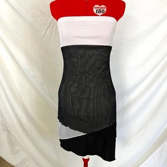 Other Vintage Vanity Black and White Mini Dress Small Size S / US 4 / IT 40 - 1 Thumbnail