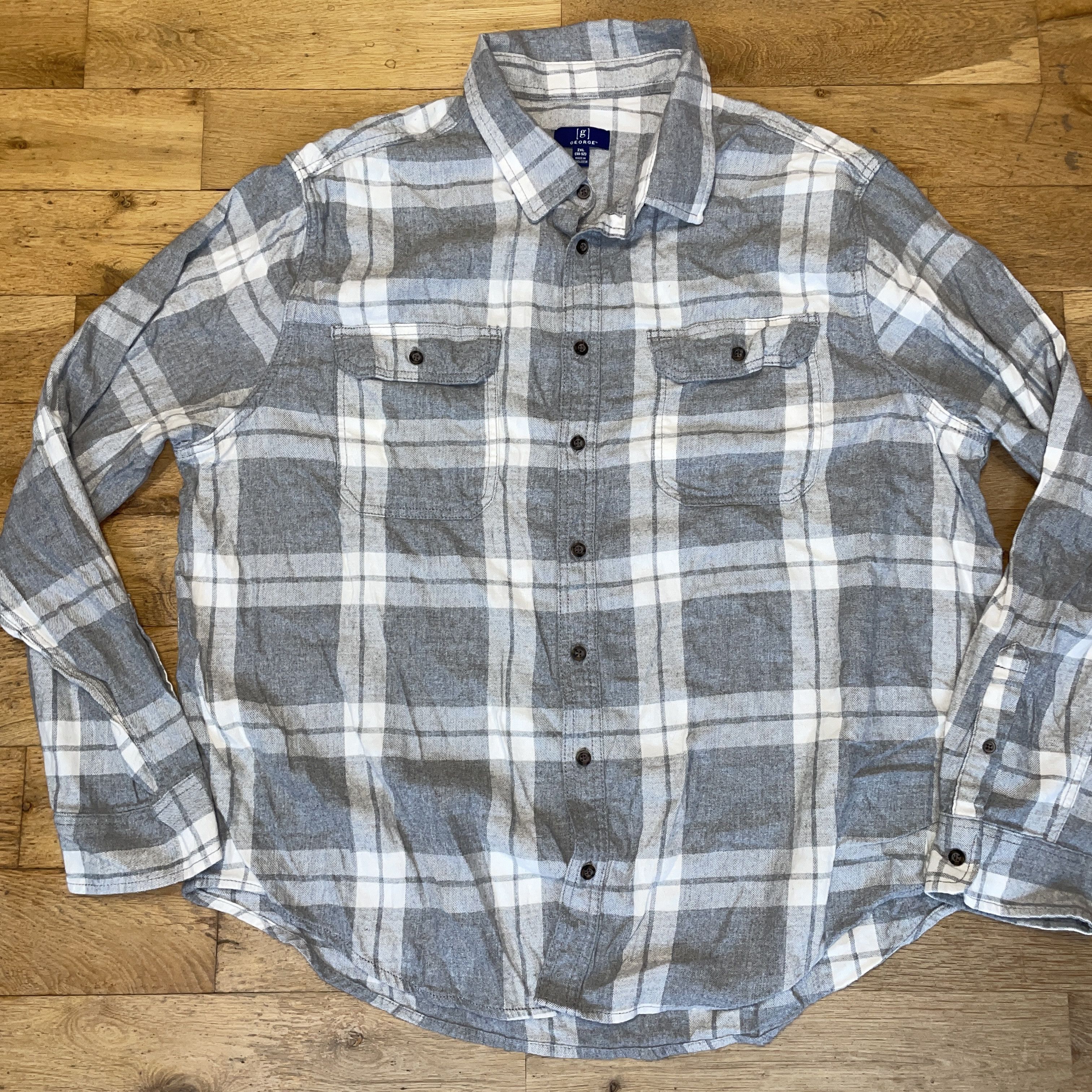Designer × George George Men's Fashionable Flannel Shirt Size 2 Xl - New Size US XXL / EU 58 / 5 - 1 Thumbnail