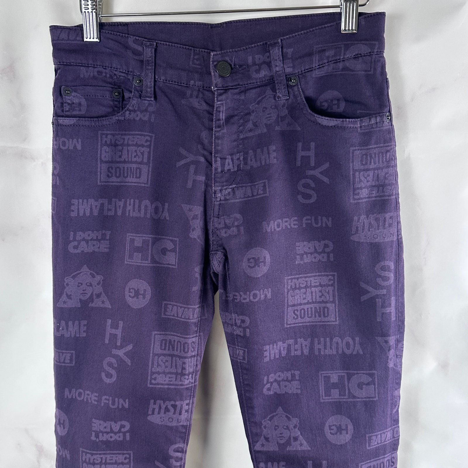 Hysteric Glamour Purple All-Over Print Pants Size US 27 - 2 Thumbnail