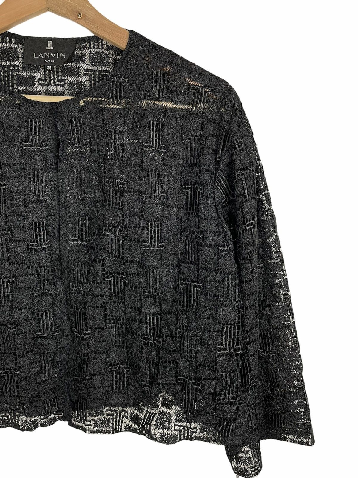 Lanvin Lanvin en Bleu Black Lace Monogram Top Japan NWT – S/S 2019 Size S / US 4 / IT 40 - 11 Thumbnail