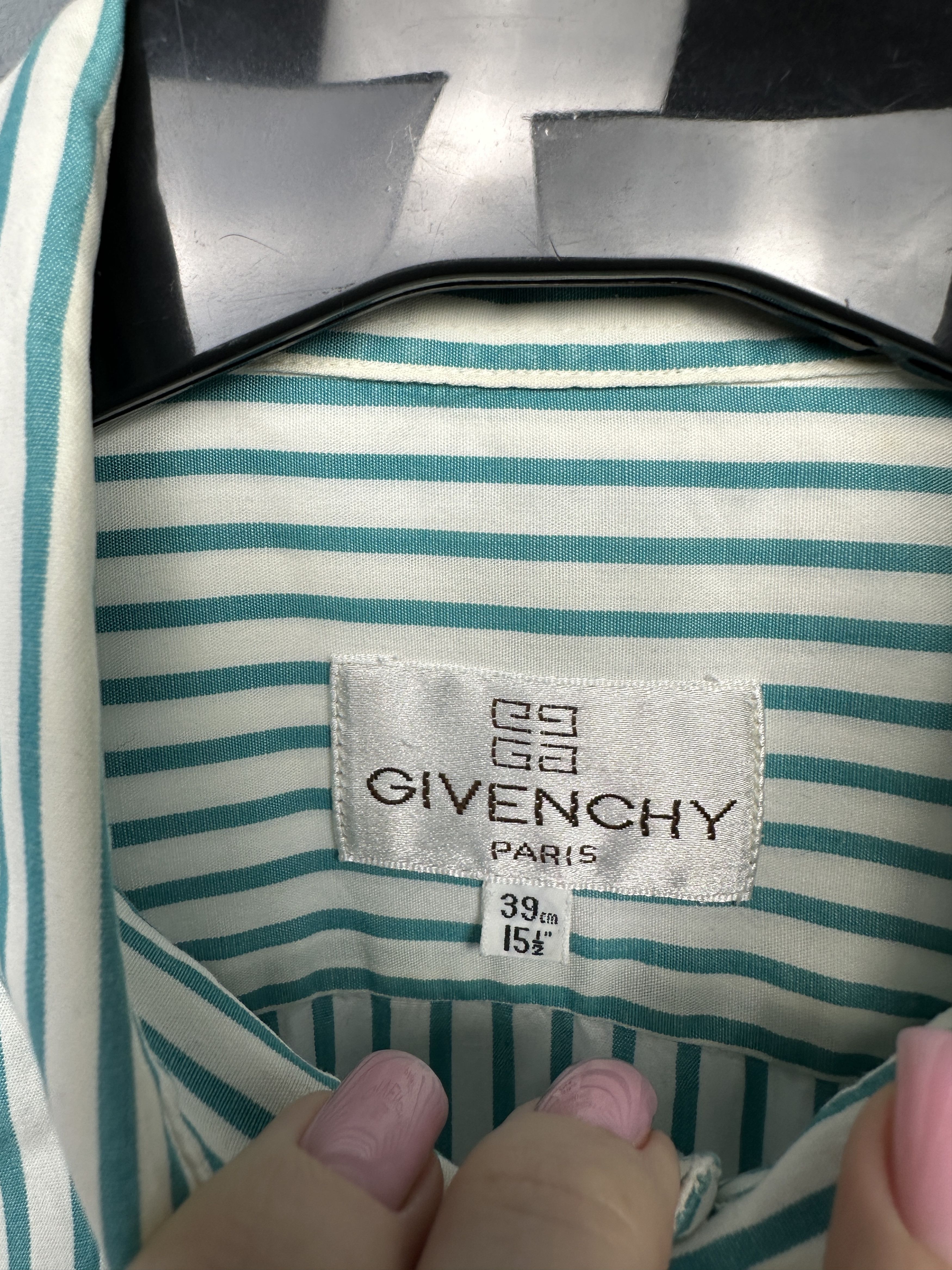 Givenchy Givenchy 90s Vintage Mens Striped Long Sleeve Shirt Size US L / EU 52-54 / 3 - 4 Thumbnail