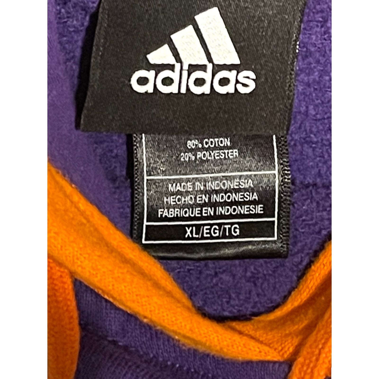 Adidas Adidas Clemson Mens Extra Large Hoodie Cotton Purple/Orange Paws On Hood Size US XL / EU 56 / 4 - 4 Thumbnail