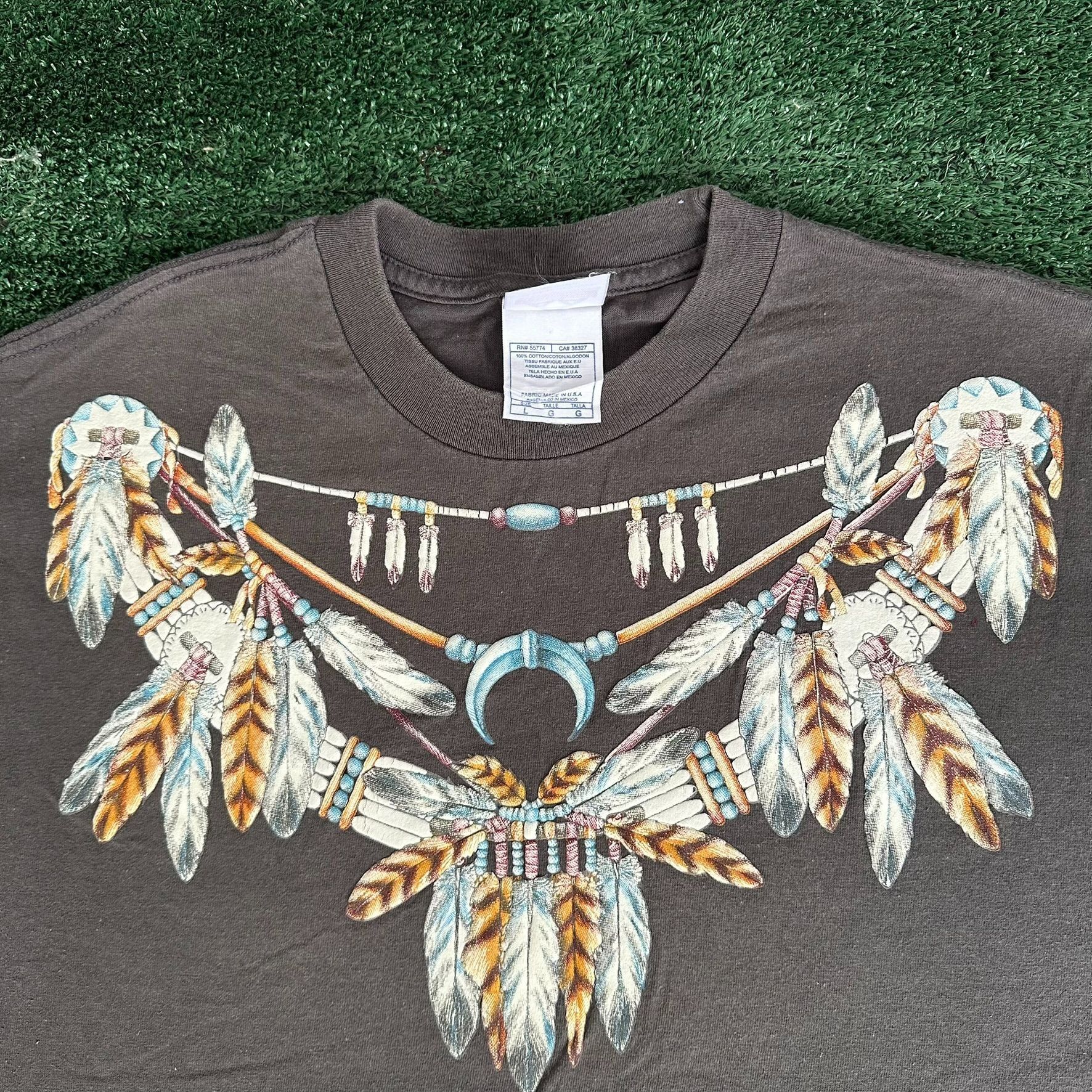 Alstyle Vintage Native American Diamond Dust T-Shirt Western Tribal Size US L / EU 52-54 / 3 - 2 Thumbnail