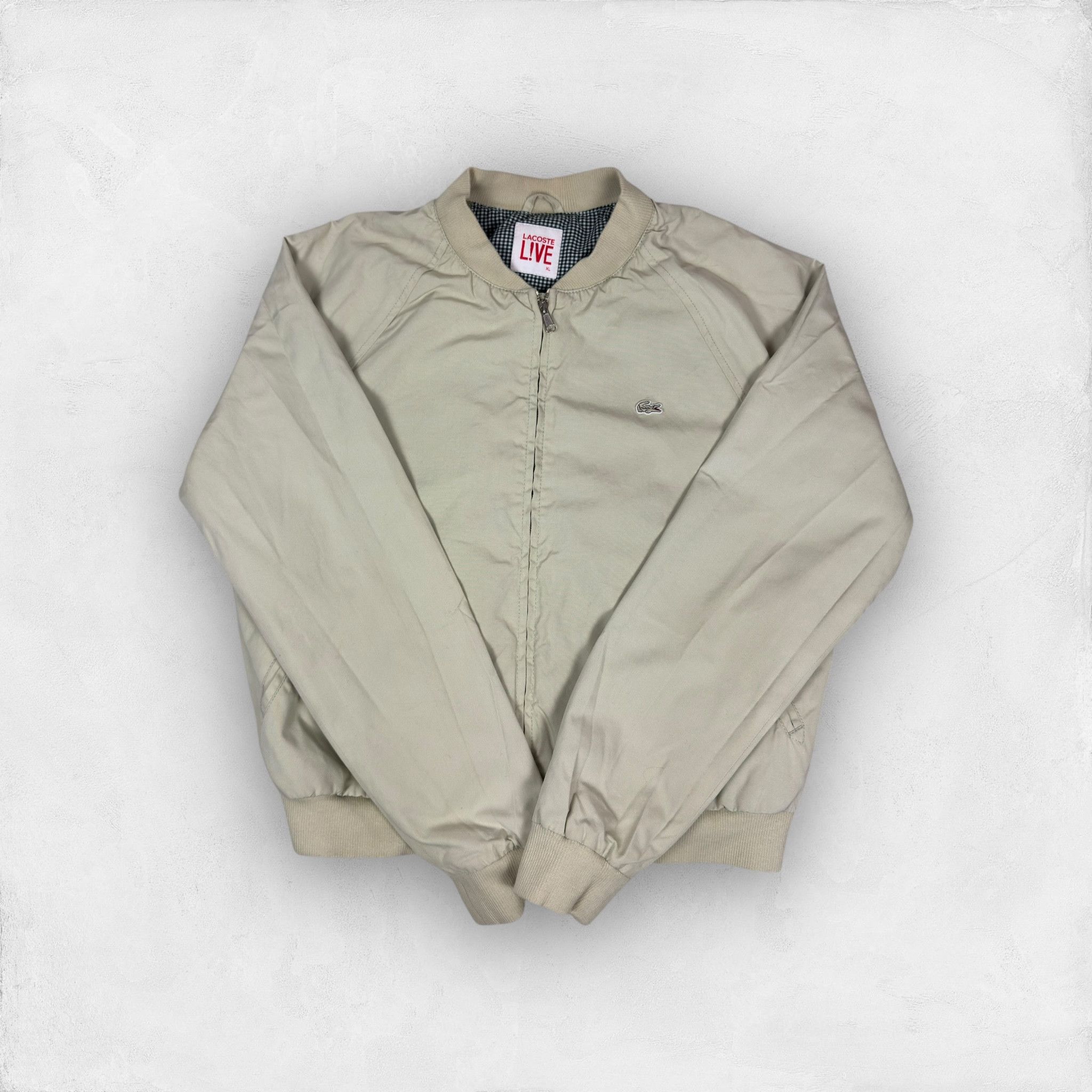 Lacoste Lacoste Live Beige Cotton Full Zip Bomber Jacket XL Size XL / US 12-14 / IT 48-50 - 1 Thumbnail
