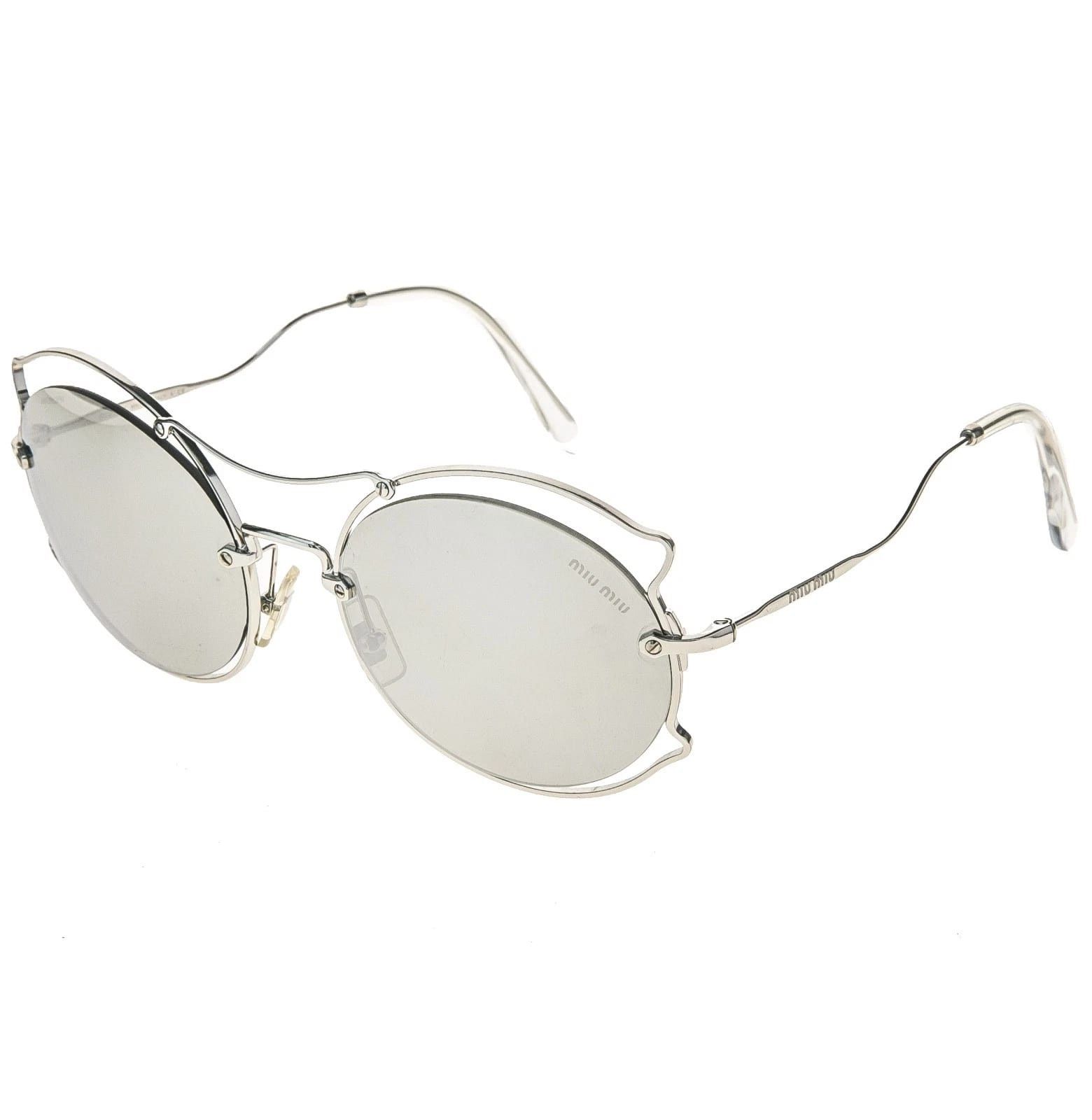 Miu Miu MIU MIU MU50SS SCENIQUE Evolution 50S Silver Mirrored Round Size ONE SIZE - 8 Thumbnail