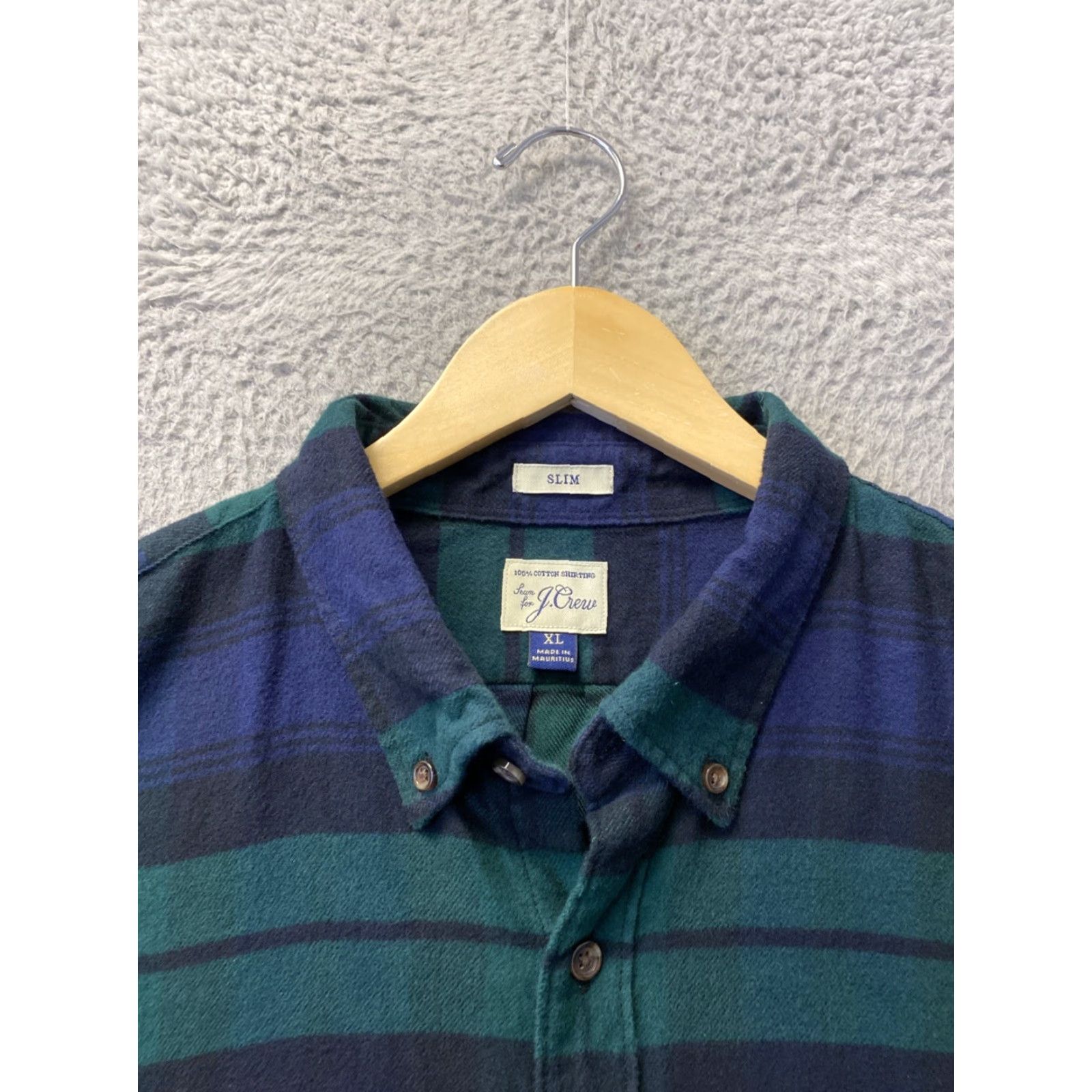 J.Crew J.Crew Slim Button-Down Shirt XL Men Plaid Green Blue Long Sleeve Button-Up Shirt Size US XL / EU 56 / 4 - 5 Thumbnail