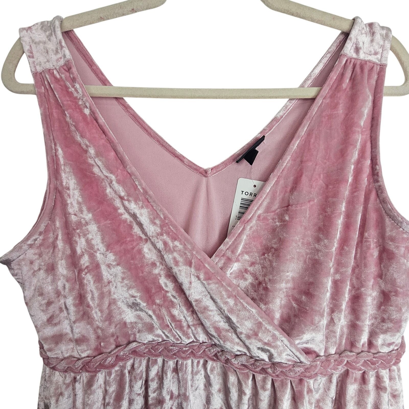 Torrid Torrid Womens Pink Velvet Surplice Babydoll Tank Top Plus 0X Size L / US 10 / IT 46 - 2 Thumbnail