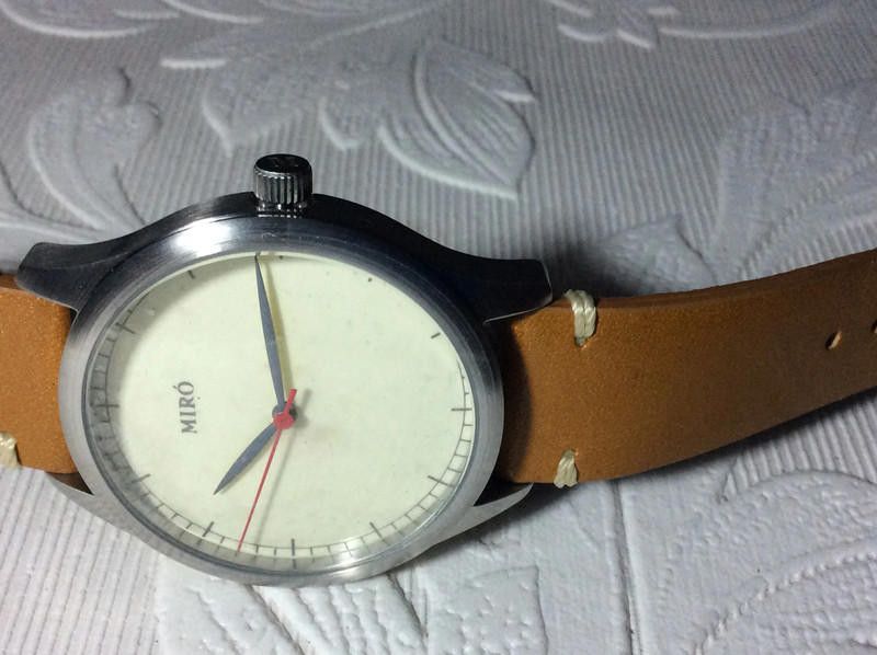 Designer Miro cream /Brown Men's leather strap Watch Size ONE SIZE - 3 Thumbnail