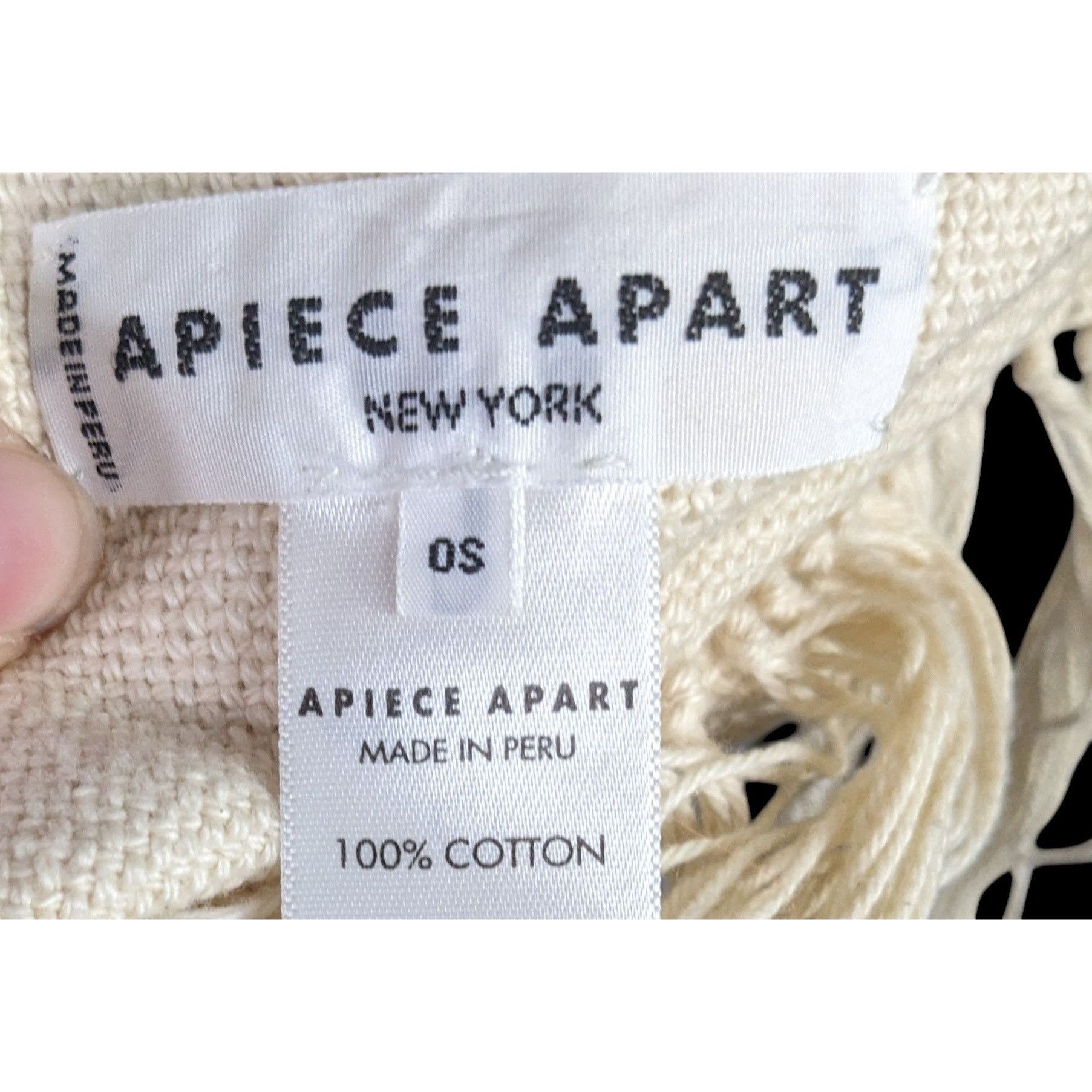 Apiece Apart Apiece Apart Striped 100% Cotton Fringe Throw Blanket Shawl Size ONE SIZE - 3 Thumbnail