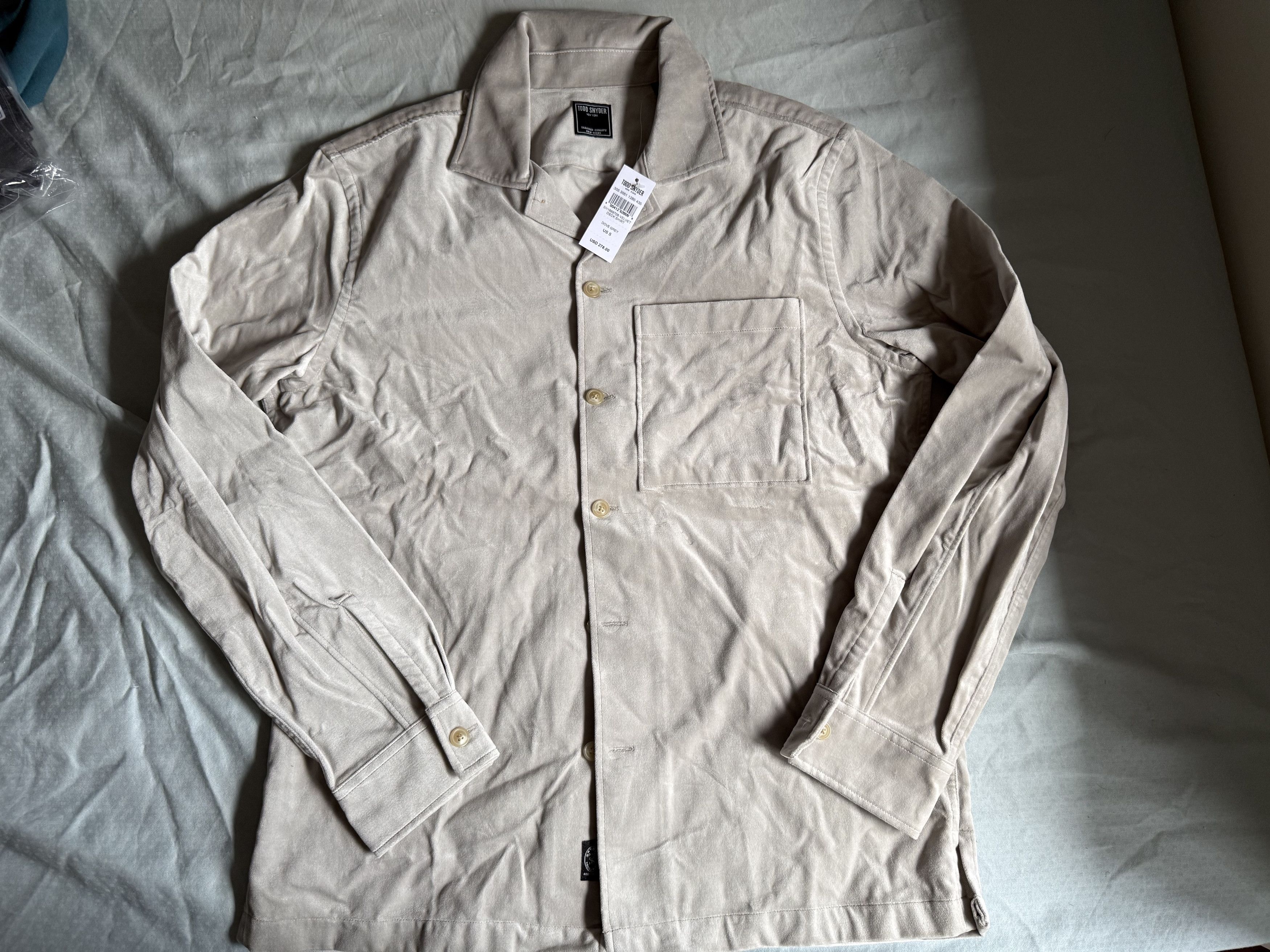 Todd Snyder Todd Snyder Velvet Deck Shirt Small GREY (Relaxed Fit) $278 Size US S / EU 44-46 / 1 - 2 Thumbnail
