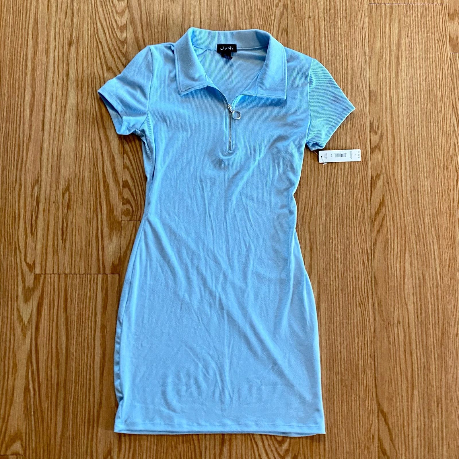 Other Justify Blue Mini Shirt Dress Juniors Medium Womens XSmall Size M / US 6-8 / IT 42-44 - 2 Thumbnail