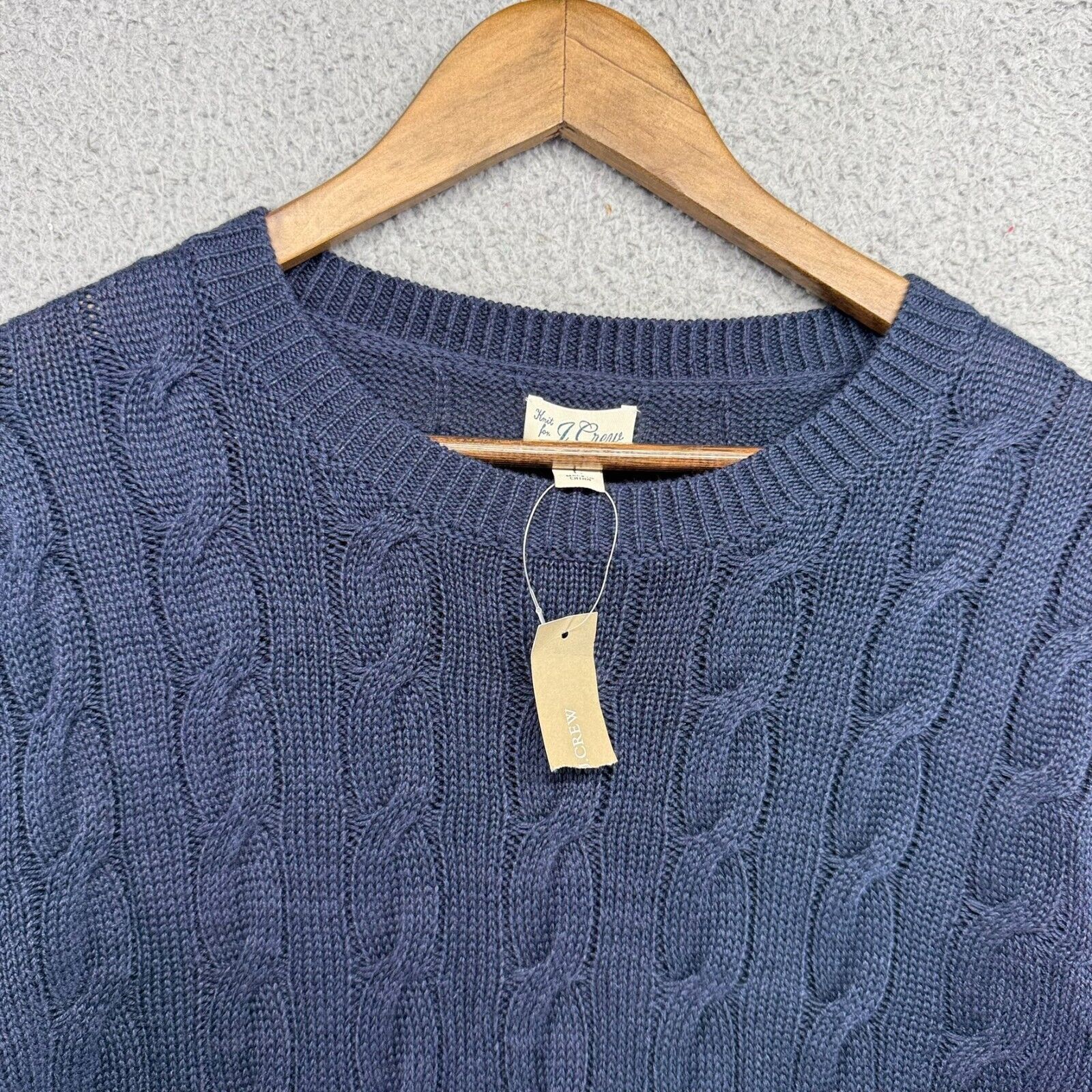 J.Crew J Crew Sweater Mens Large Blue Chunky Cable Knit Linen NEW Size US L / EU 52-54 / 3 - 4 Thumbnail