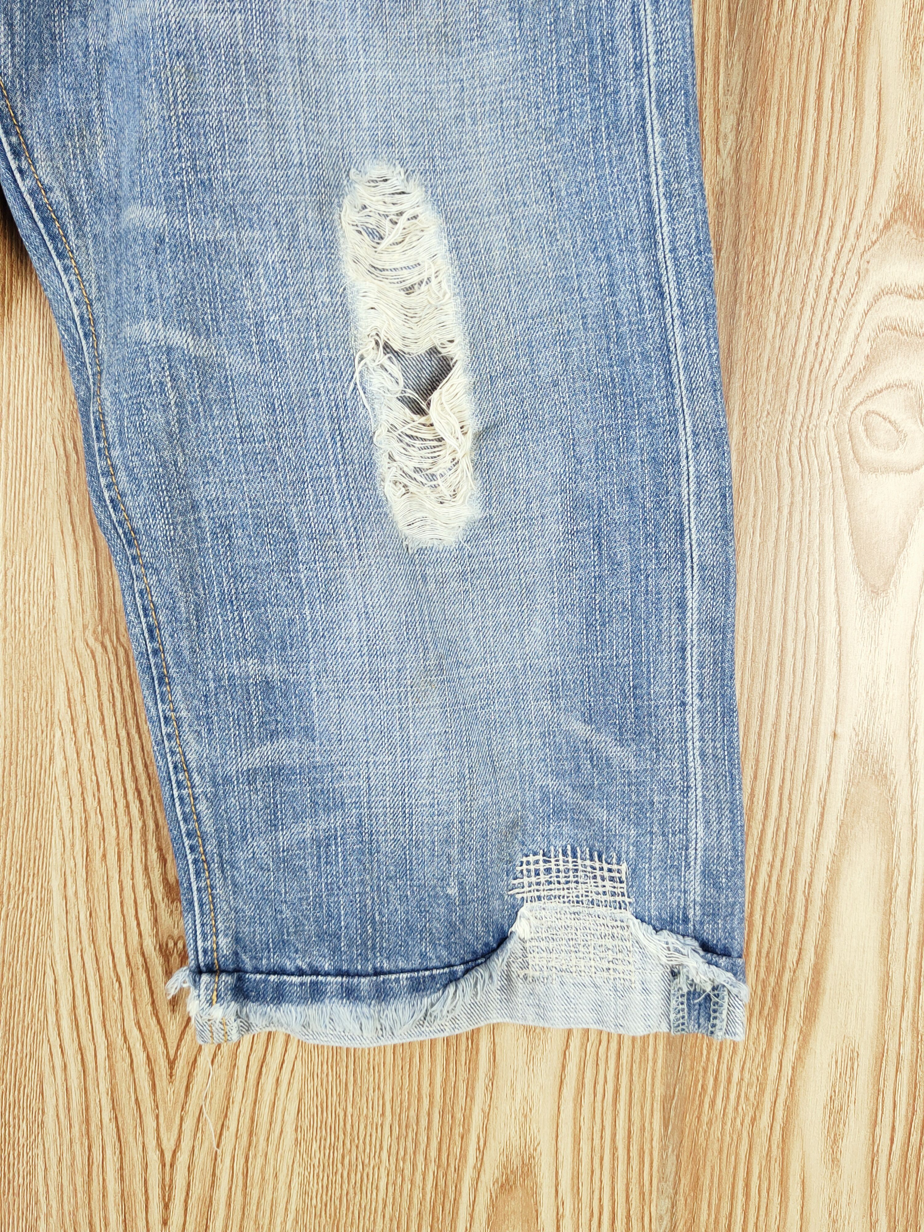 Japanese Brand × Vintage Rush Hour Blue Distressed Ripped Short Jeans Size US 33 - 6 Thumbnail