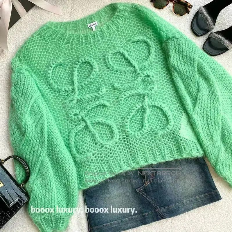 Loewe Loewe Light Green Mohair Knit Sweater . Size XS / US 0-2 / IT 36-38 - 4 Thumbnail