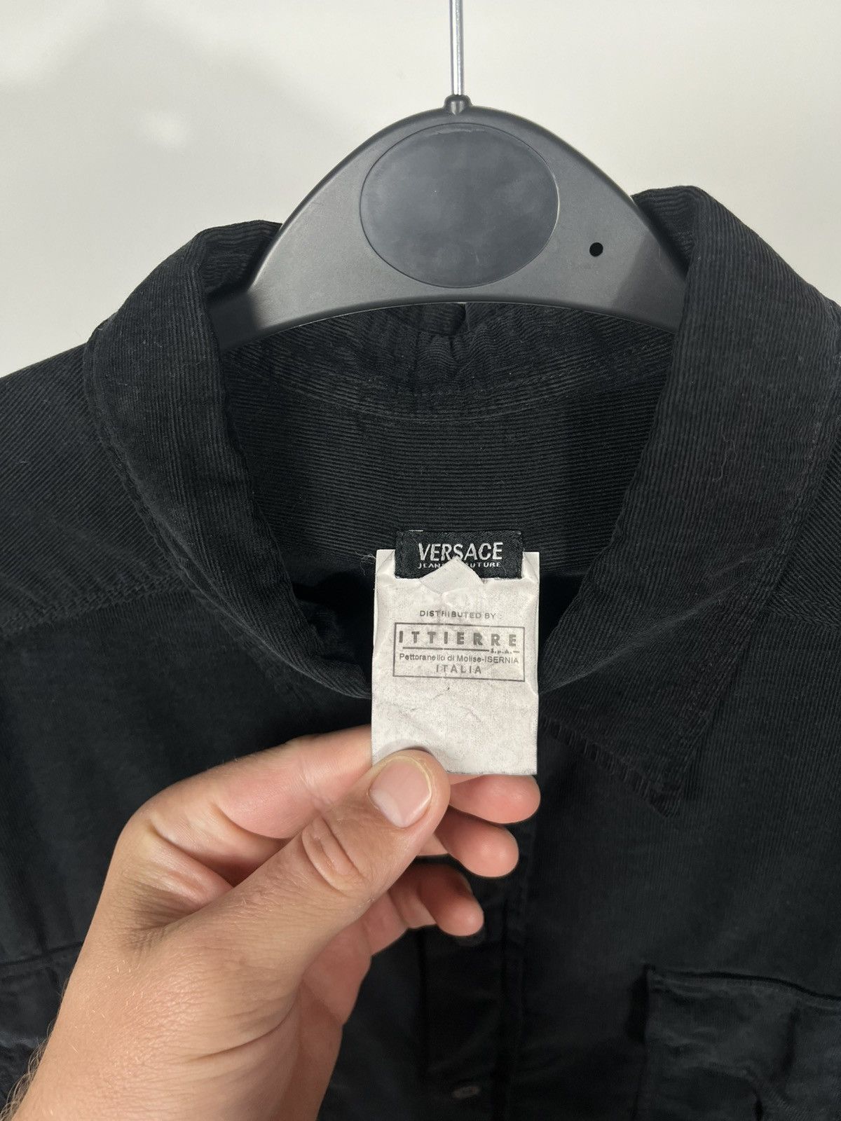Versace Jeans Couture Versace Jeans Couture Black Corduroy Shirt Logo L Italy Size US L / EU 52-54 / 3 - 3 Thumbnail