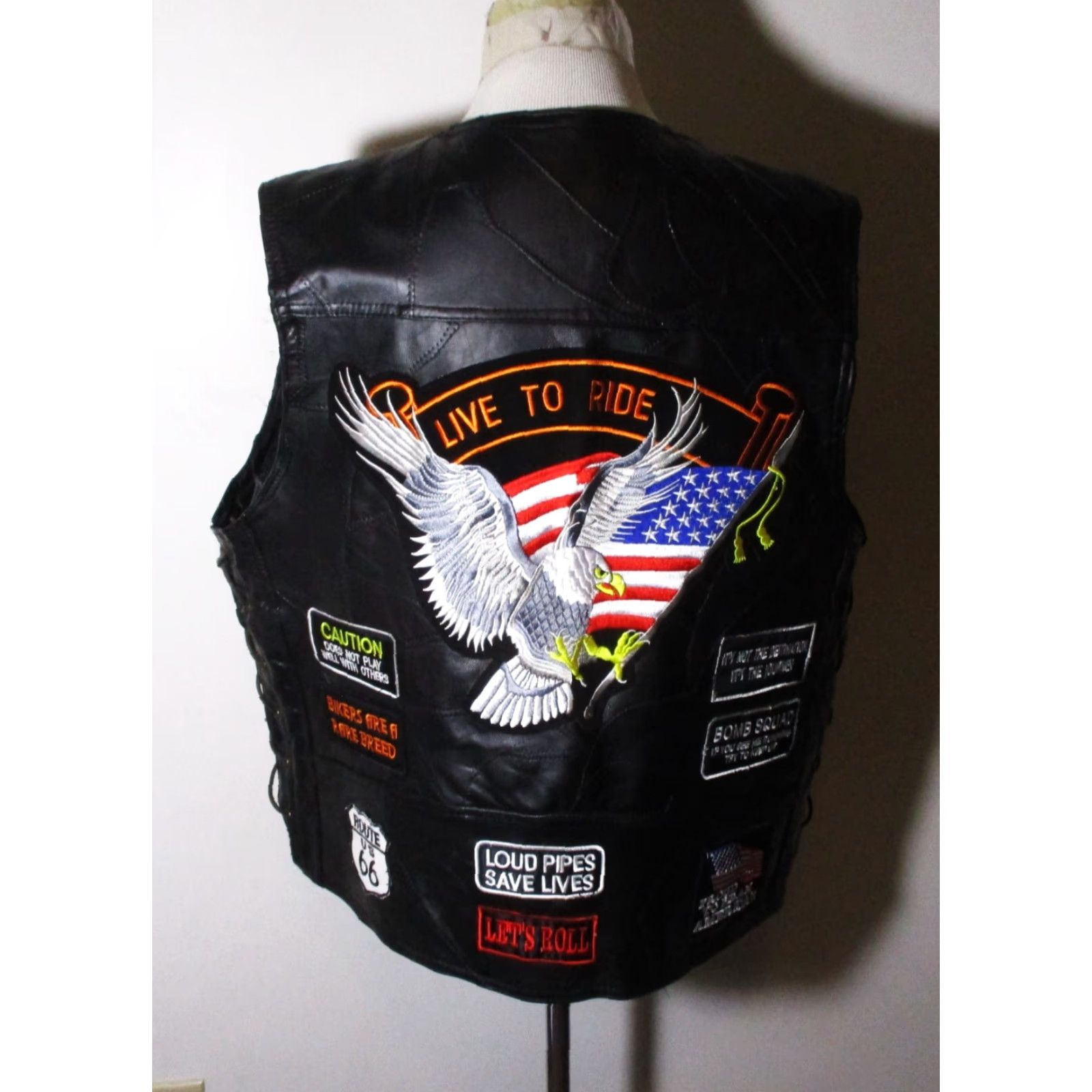 Vintage VINTAGE Leather DIAMOND PLATE Black 100% Buffalo Leather Bike Vest Women's Size 2X Size XXL / US 16-18 / IT 52-54 - 5 Thumbnail
