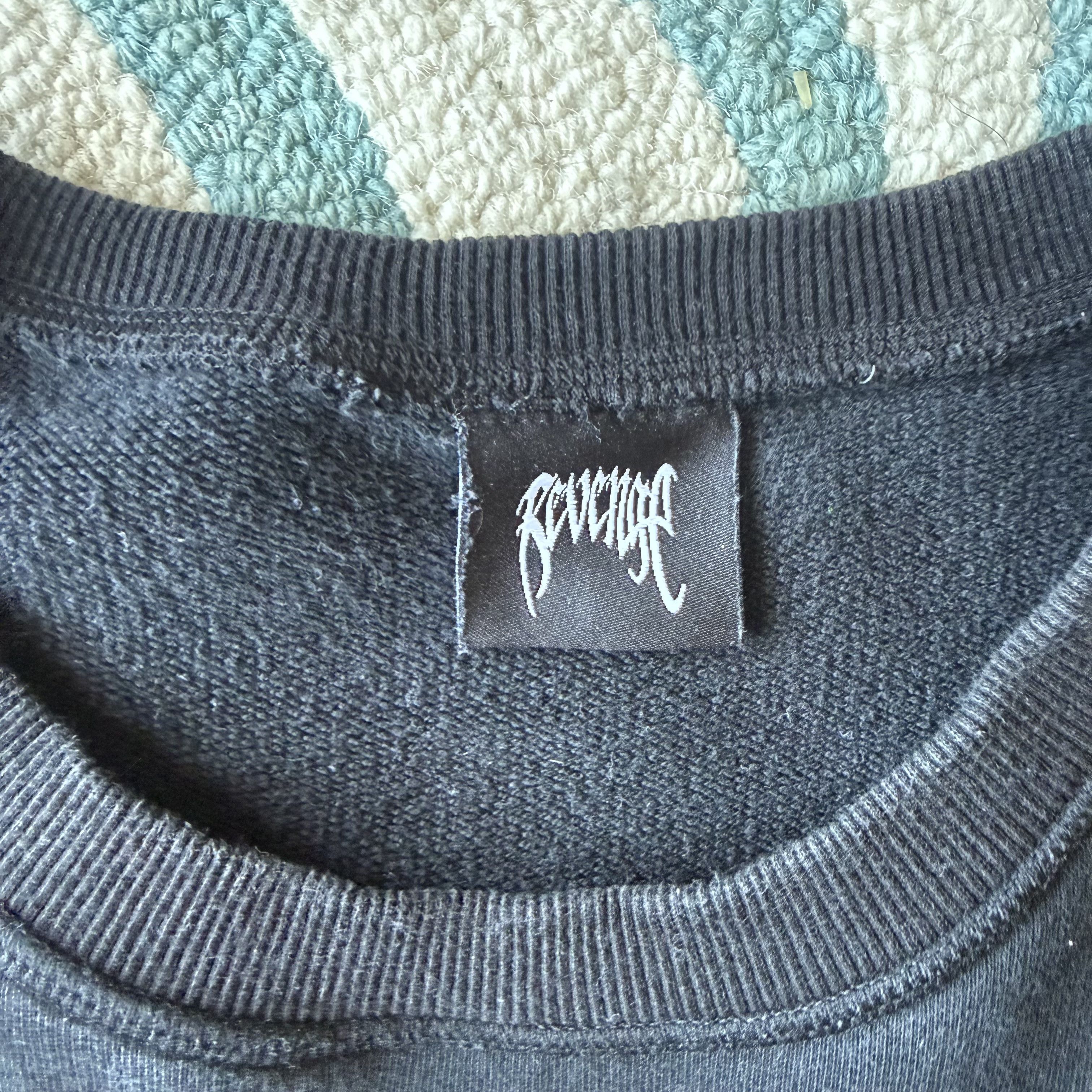 Revenge Revenge Embroidered Crewneck Mens Medium Black White Blue Size US M / EU 48-50 / 2 - 2 Thumbnail