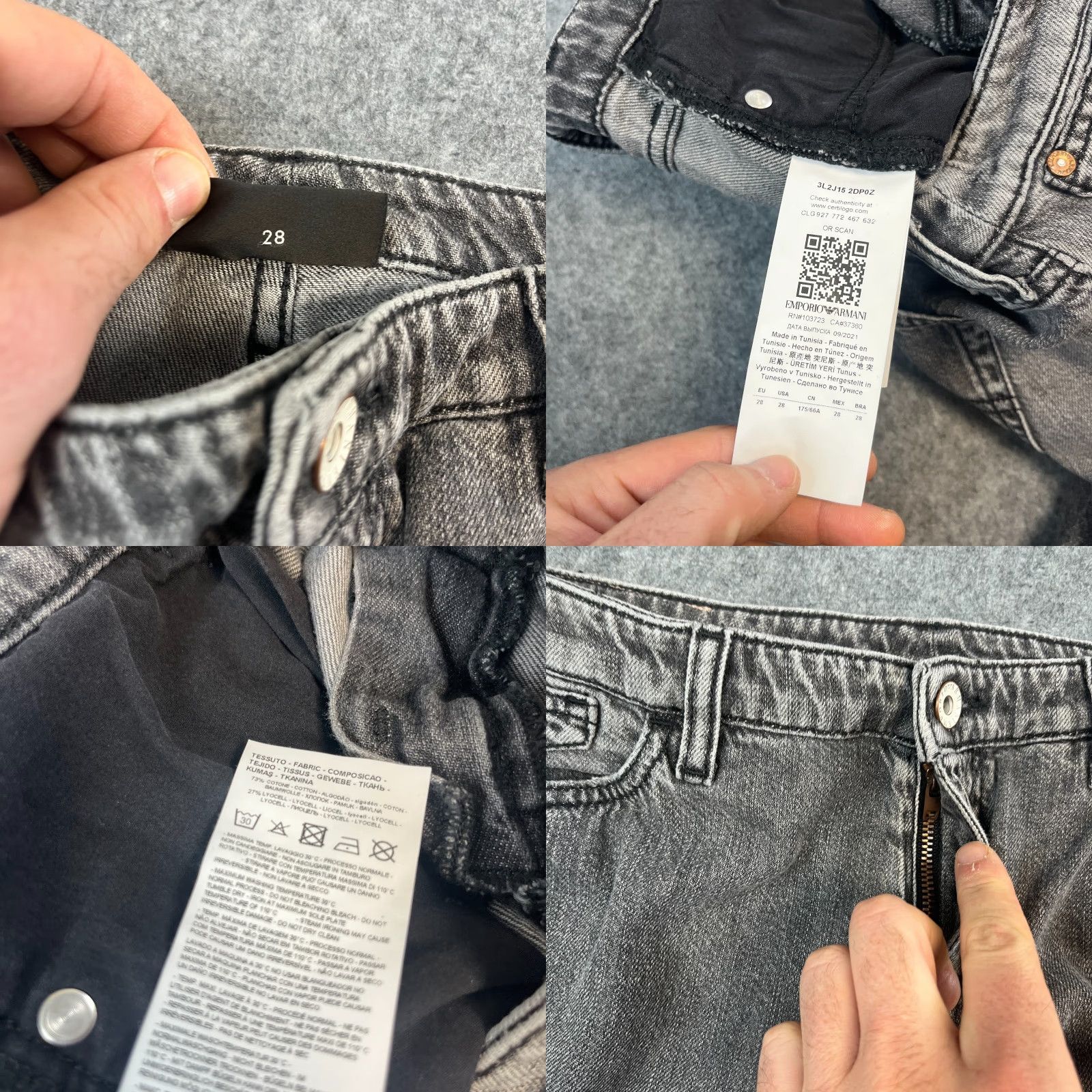 Vintage Emporio Armani Jeans Womens Straight 28 Medium Wash Grey High Waist J15 Jeans 28 in Denim Cotton Lyocell Regular Womens Size 28" / US 6 / IT 42 - 8 Thumbnail
