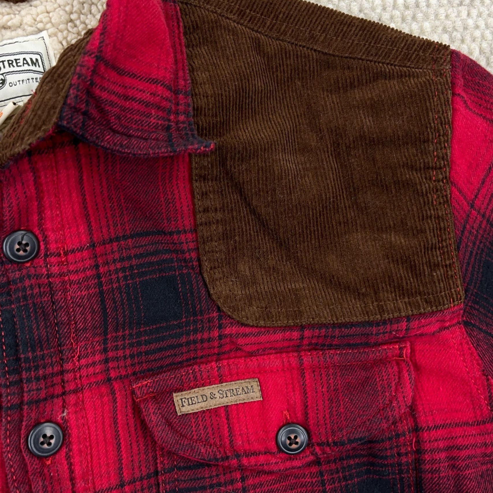 Vintage Field & Stream Shirt Jacket Men Small Red Plaid Flannel Lined Shacket Jacket Short Sleeve Quilted Casual Workwear Weatherproof Size US S / EU 44-46 / 1 - 3 Thumbnail