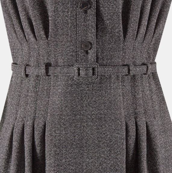 Dior o1w1db10824 Belted Mid-Length Dress in Grey Black Size L / US 10 / IT 46 - 3 Thumbnail