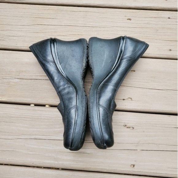 Aldo × Vintage Vintage 90s y2k Bratz Black Leather Chunky Wedge Platform Size US 10.5 / IT 40.5 - 2 Thumbnail