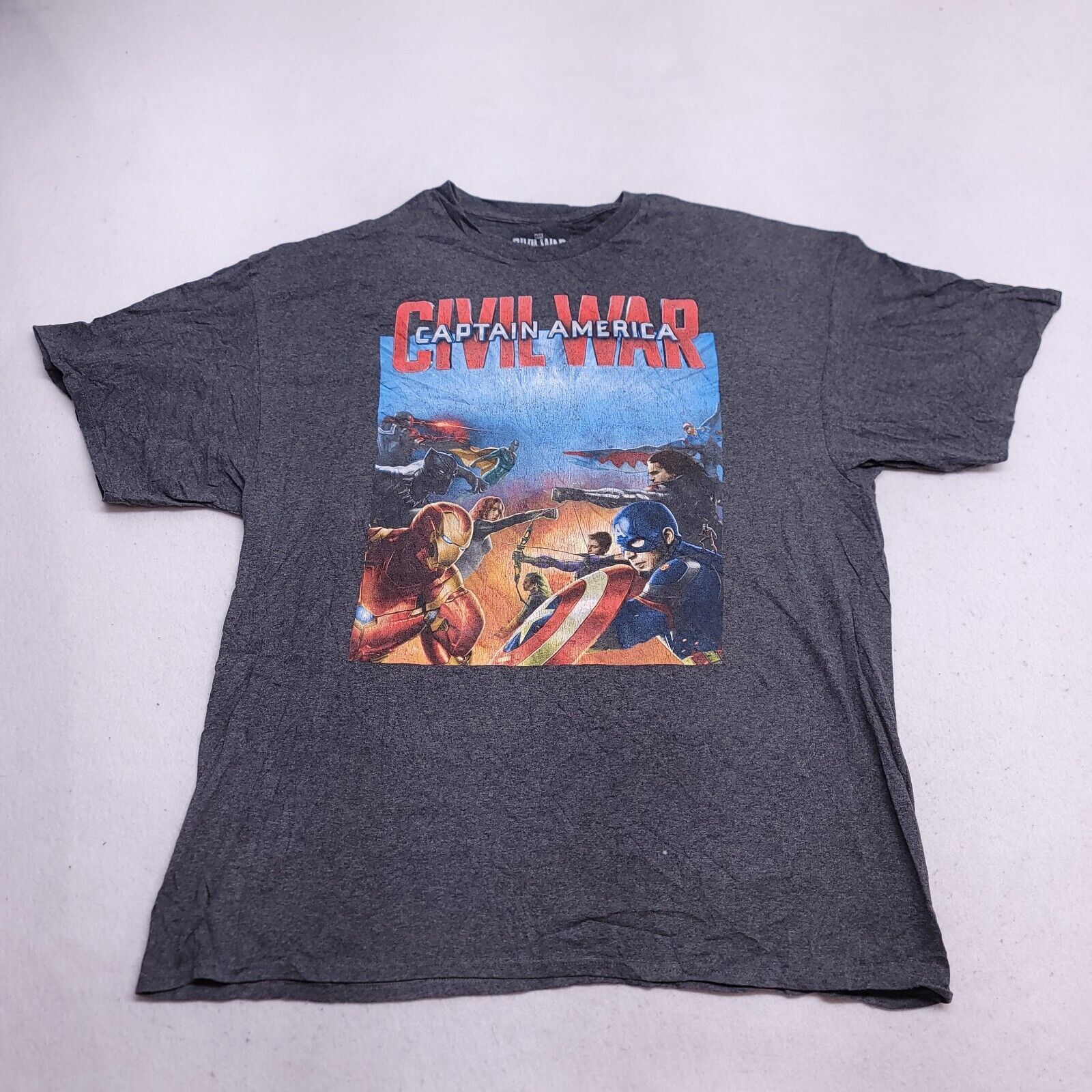 Marvel Comics Marvel Civil War Pullover Graphic T Shirt Mens Size 2X Gray Size US XXL / EU 58 / 5 - 2 Thumbnail