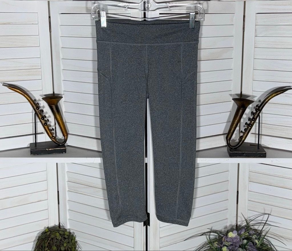 Vintage body shaping capri leggings compression gray yoga pilates S Size 27" / US 4 / IT 40 - 1 Thumbnail