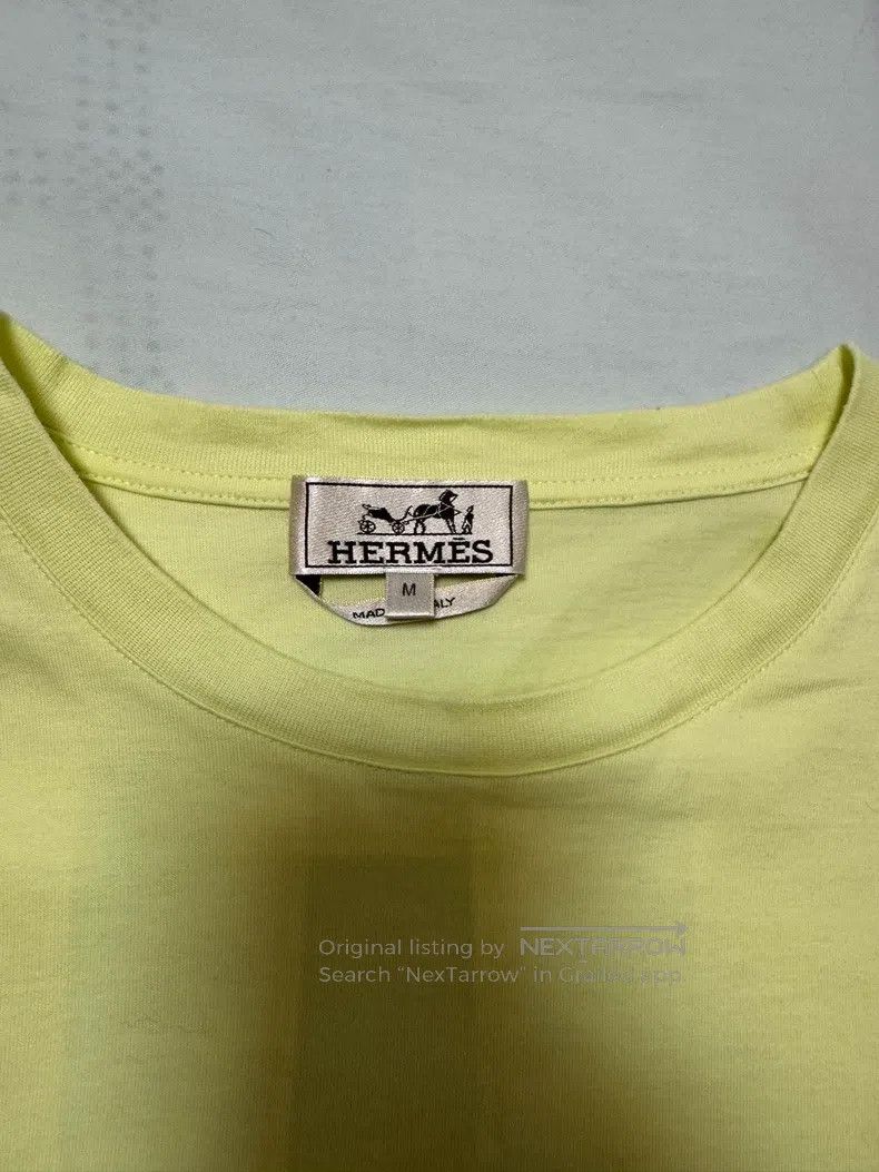 Hermes Hermes Knitted short-sleeved shirt with leather pattern on Size US M / EU 48-50 / 2 - 6 Thumbnail