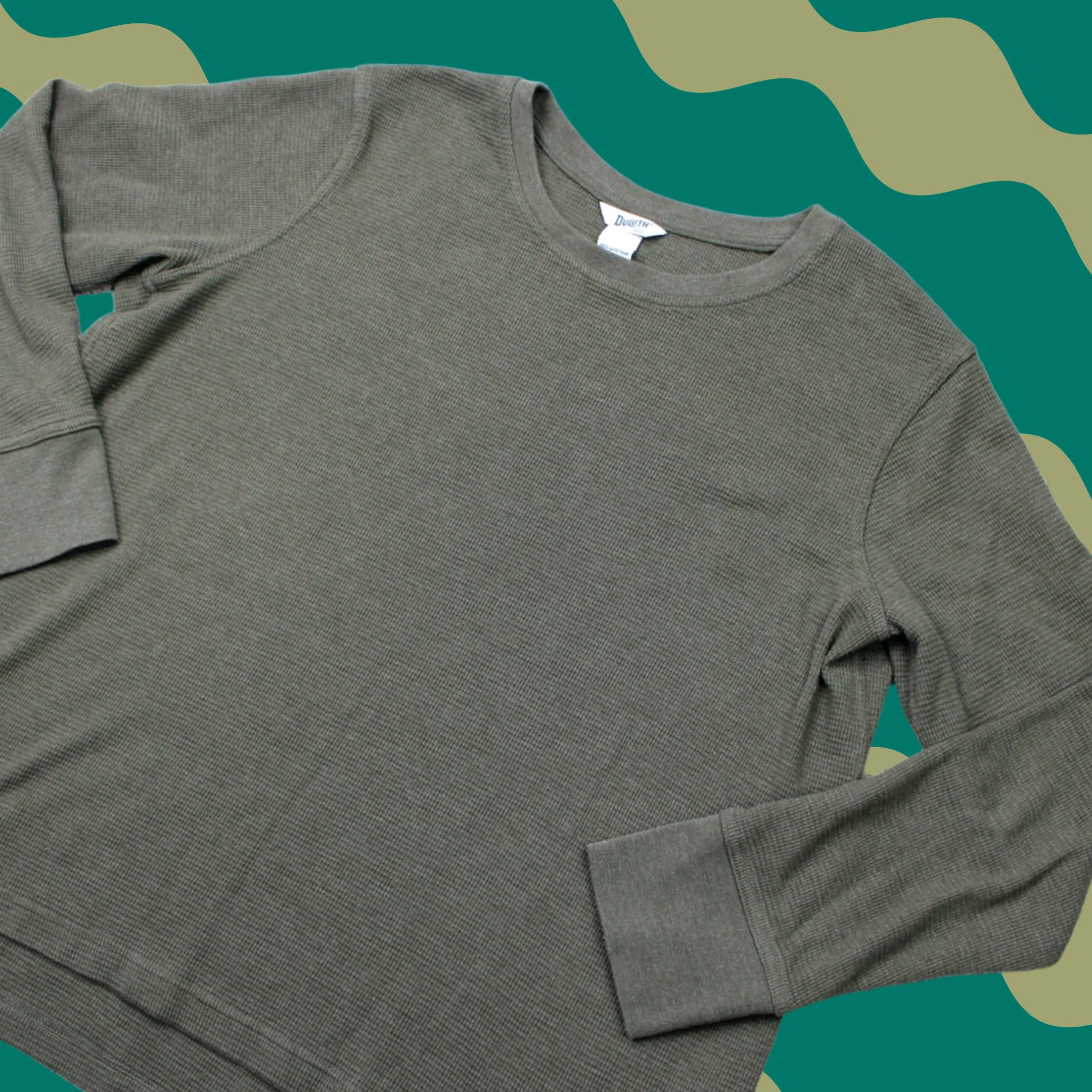Vintage Duluth Women Shirt 2XL Green Thermal Long Sleeve Crew Pullover Casual Knit Cotton Blend Modern Basic Size XXL / US 16-18 / IT 52-54 - 1 Thumbnail