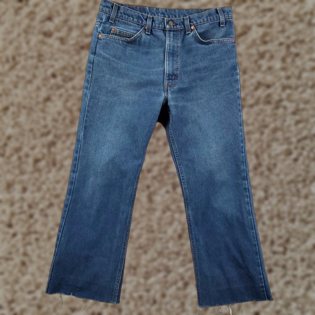 Levi's VINTAGE Levi's Jeans Mens 36x30 Orange Tab Cut Off 80s 90s Fringe Raw Hem Distressed 5-Pocket Denim Blue Size US 36 / EU 52 - 1 Thumbnail