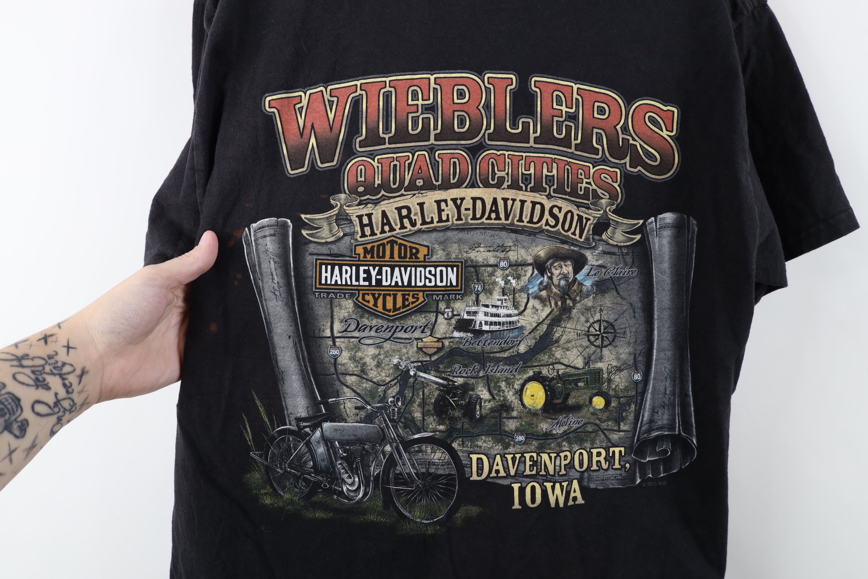 Harley Davidson Vintage Y2K Harley Davidson Skull Skeleton T-Shirt Black Size US M / EU 48-50 / 2 - 12 Thumbnail