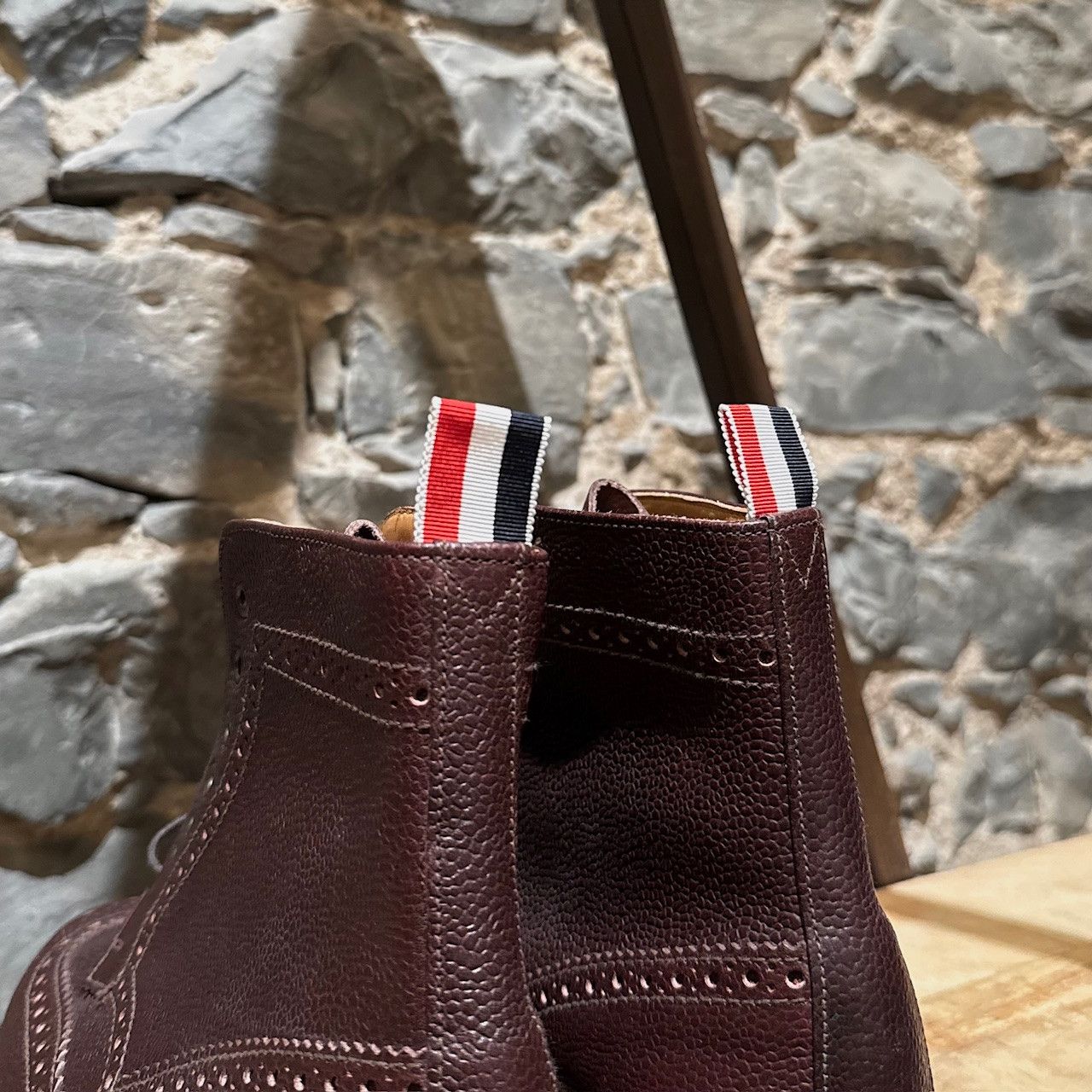Thom Browne Thom Browne Burgundy Leather Wingtip Brogue Lace-up Boots Size US 9 / EU 42 - 6 Thumbnail