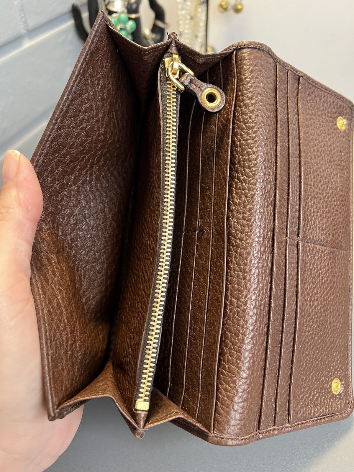 Car Shoe Car Shoe By Prada Leather Wallet Brown Size ONE SIZE - 15 Thumbnail