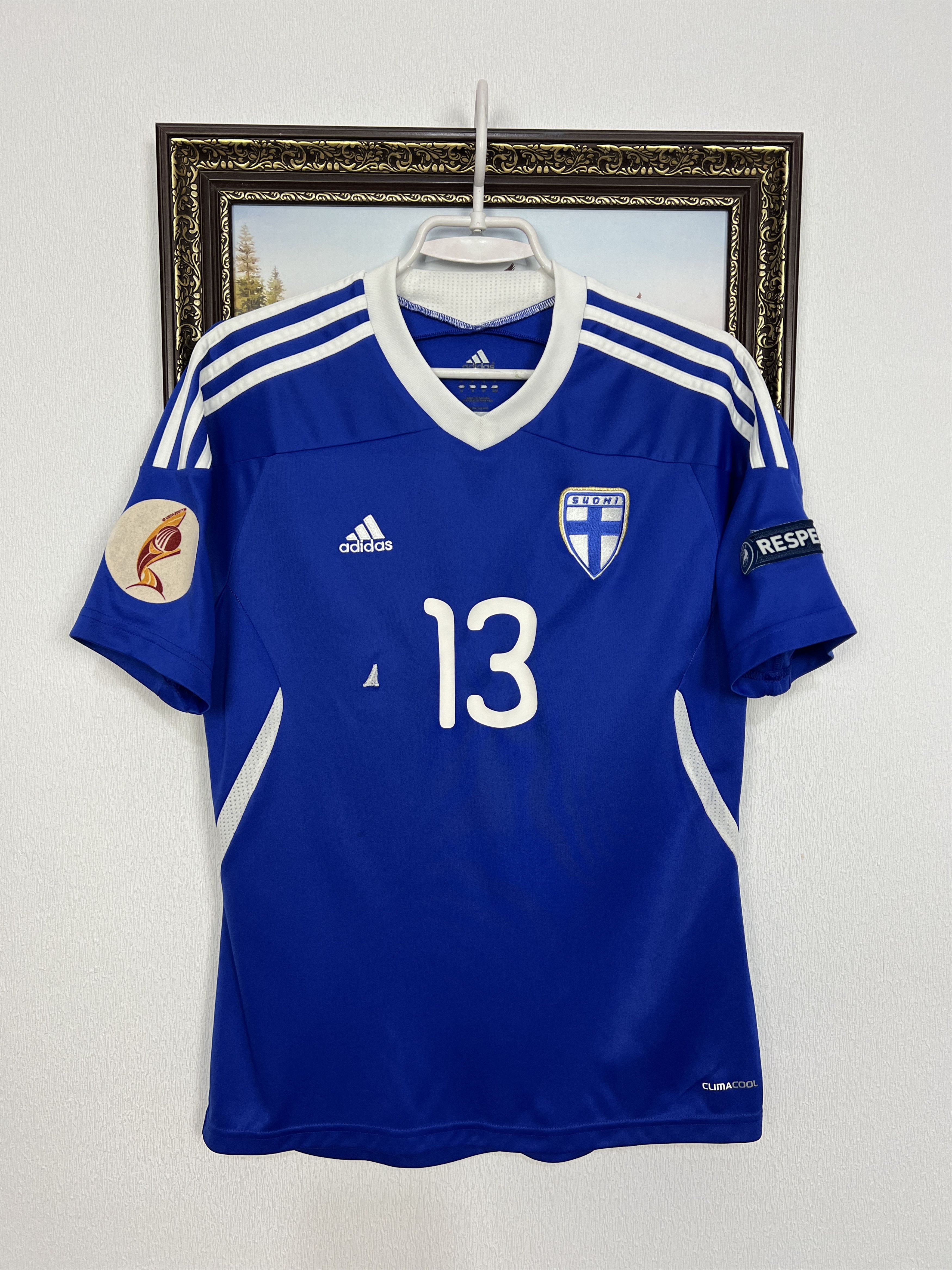 Adidas Finland football shirt Soccer Match Worn Jersey Trikot Size US M / EU 48-50 / 2 - 1 Thumbnail