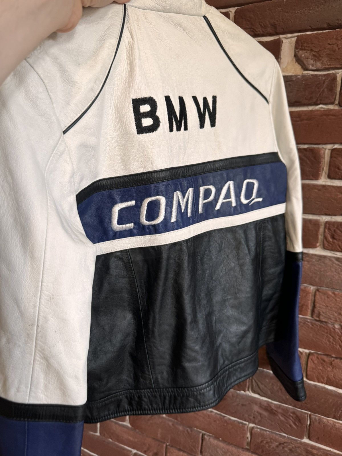 Vintage Vintage Y2k BMW Eco Leather Racing Jacket Hype Rare Womens Size L / US 10 / IT 46 - 8 Thumbnail