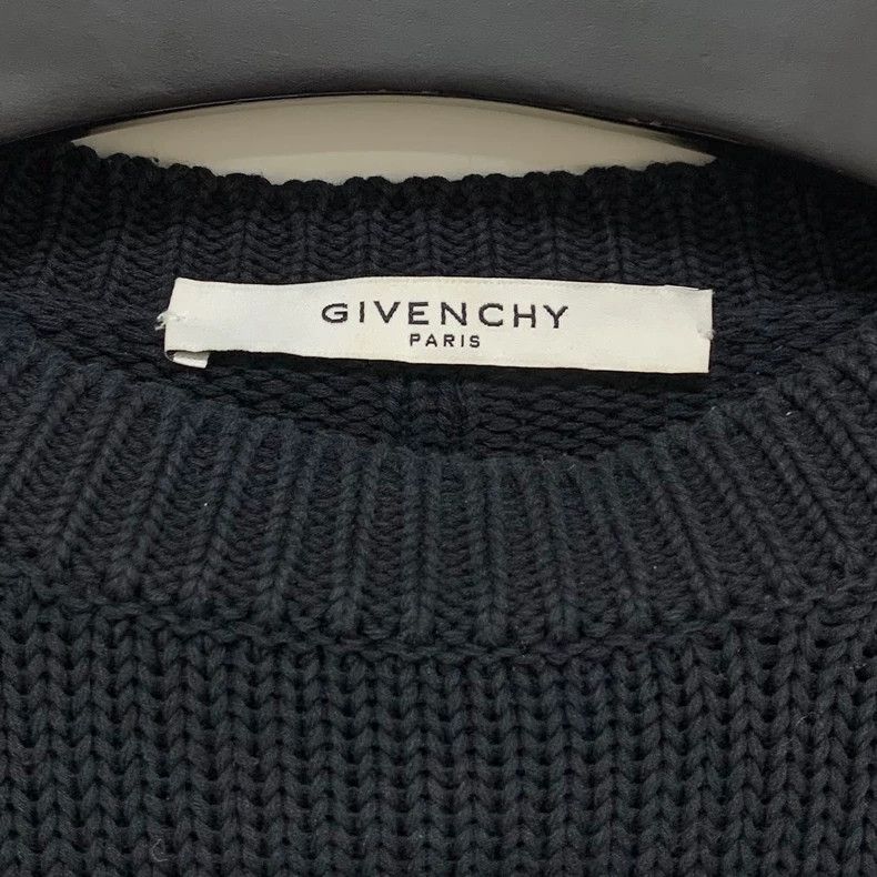 Givenchy Givenchy Black distressed knit sweater, size S, shoulder w Size US S / EU 44-46 / 1 - 7 Thumbnail