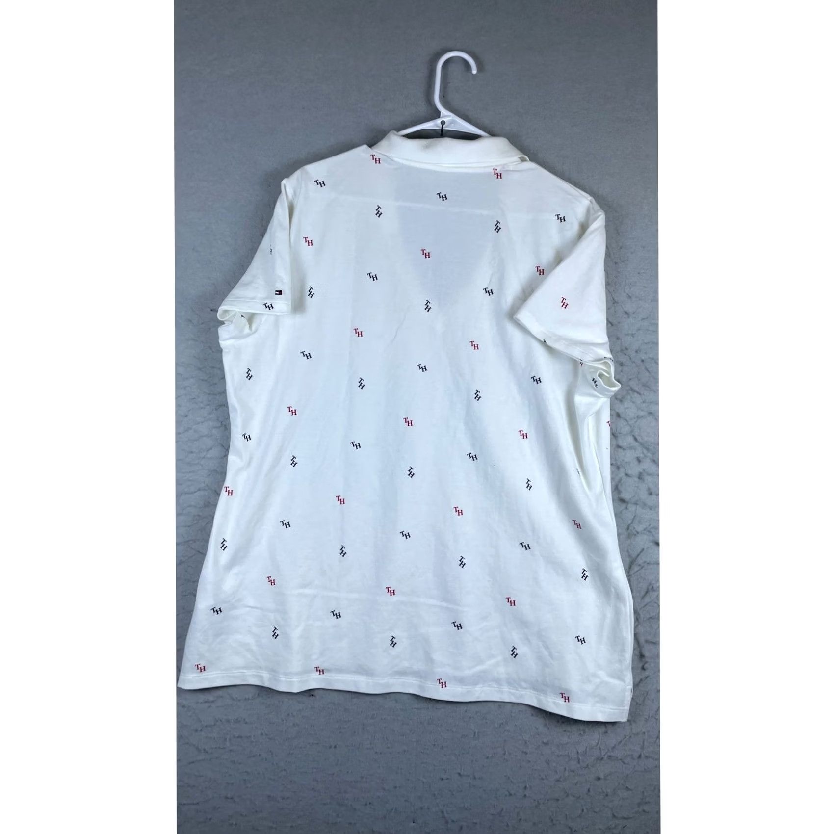 Tommy Hilfiger Tommy Hilfiger Polo Shirt Women XXL White New Monogram V-Neck Short Sleeve Pique Size XXL / US 16-18 / IT 52-54 - 3 Thumbnail