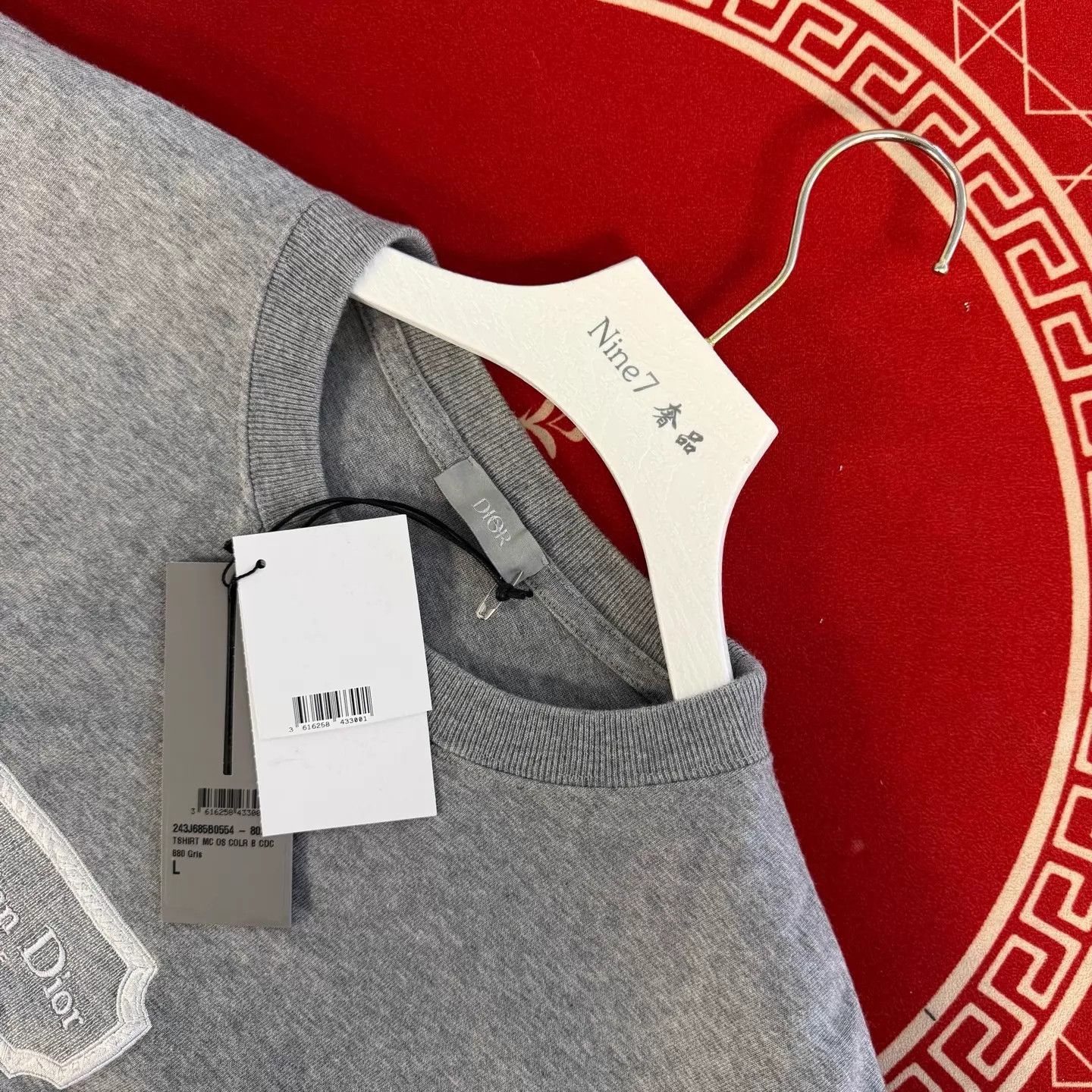 Dior Dior CD Embroidered Logo Crew Cotton SS Gray L Size US L / EU 52-54 / 3 - 3 Thumbnail