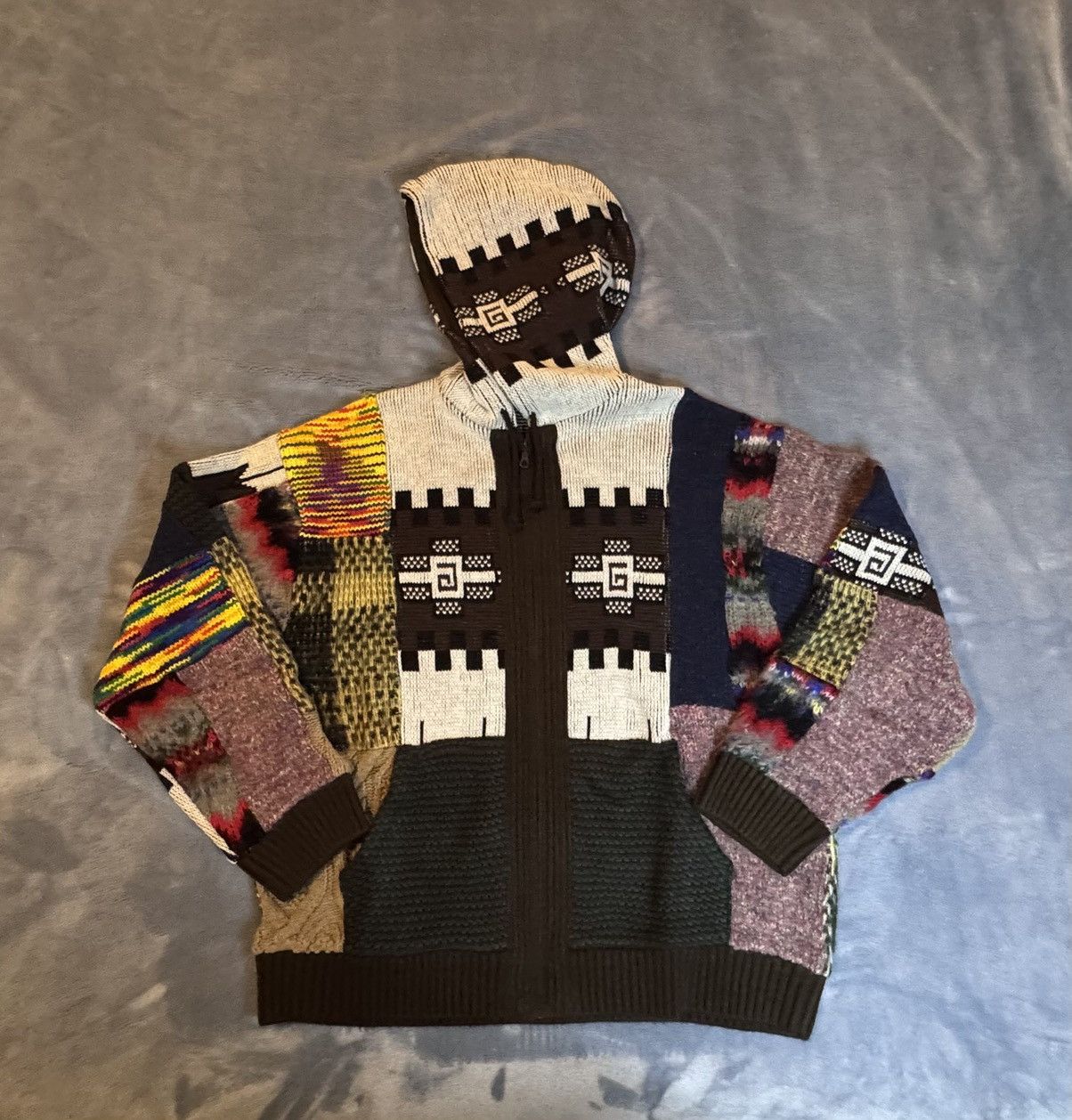 Supreme Supreme Patchwork Zip Up Hooded Sweater Brown Size US XXL / EU 58 / 5 - 1 Thumbnail