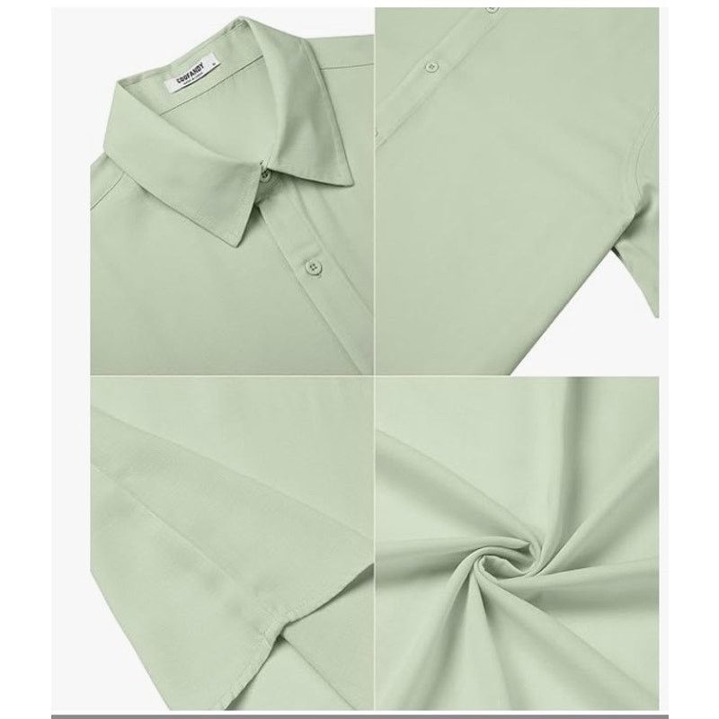 The Unbranded Brand Men's Casual Button Down Short Sleeve Cotton 2XL Size US XXL / EU 58 / 5 - 2 Thumbnail