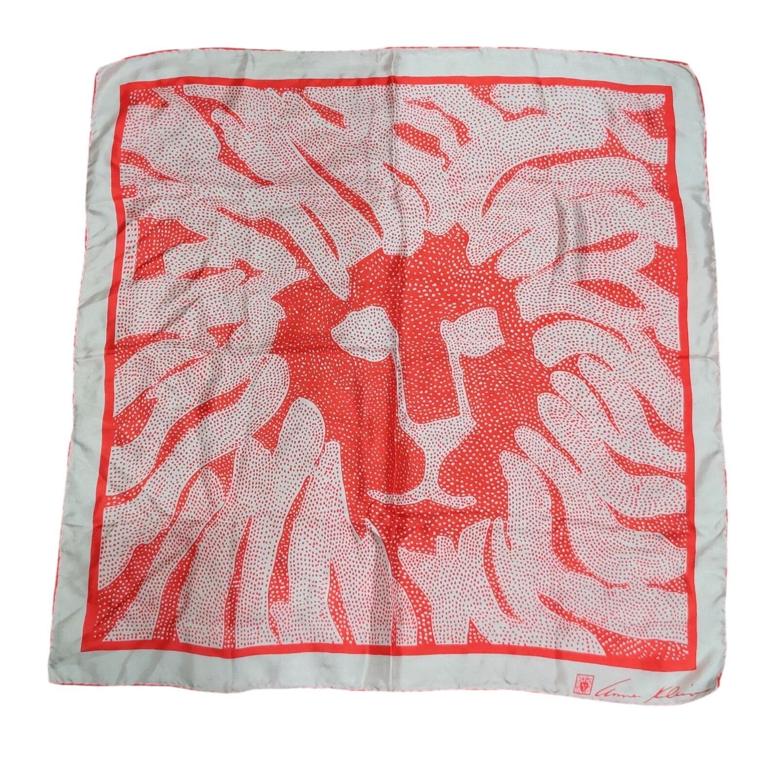 Anne Klein Anne Klein Womens Scarf Red Abstract Lion Square Lightweight Size ONE SIZE - 1 Thumbnail