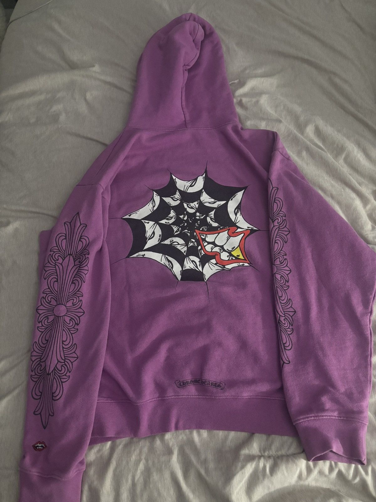 トップス CHROME HEARTS MATTY BOY SPIDER WEB Chrome Hearts Matty Boy Spider Web Crewneck Sweatshirt Purple