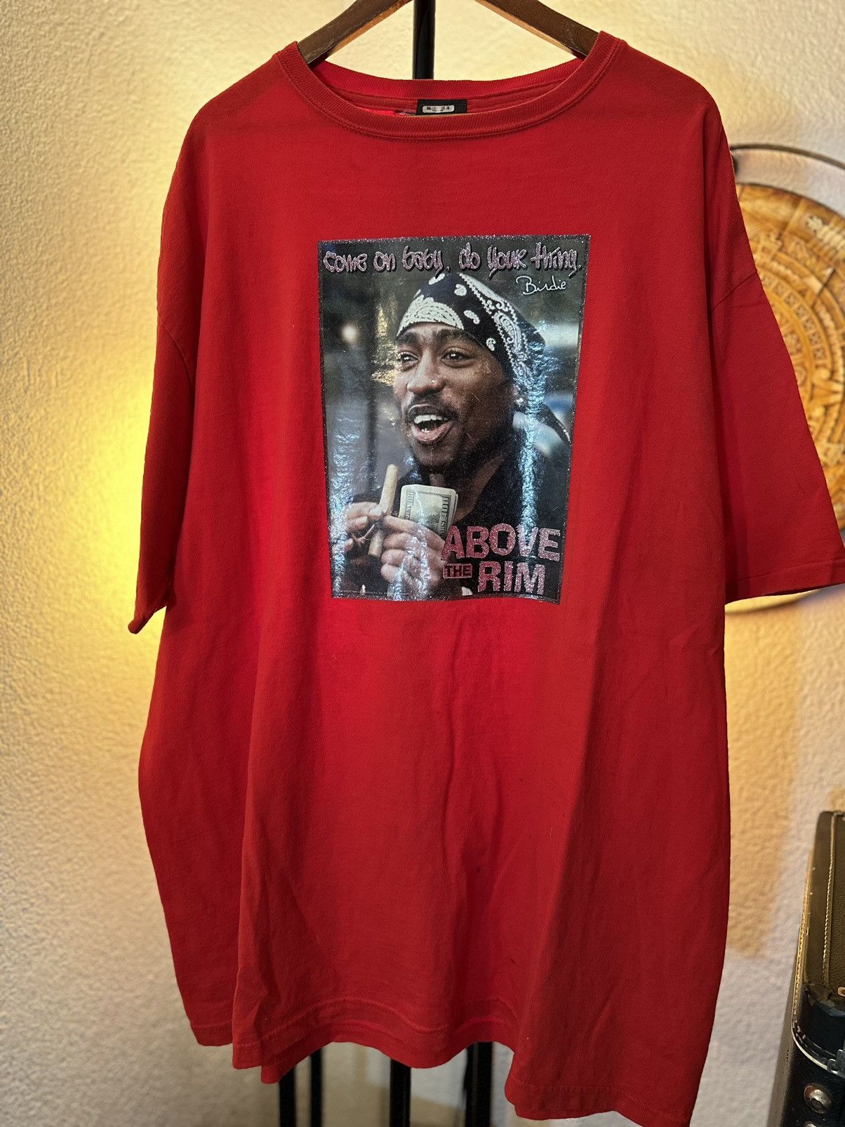 image of Changes x Vintage 2Pac Movie Promo Shirt in Red, Men's (Size 2XL)