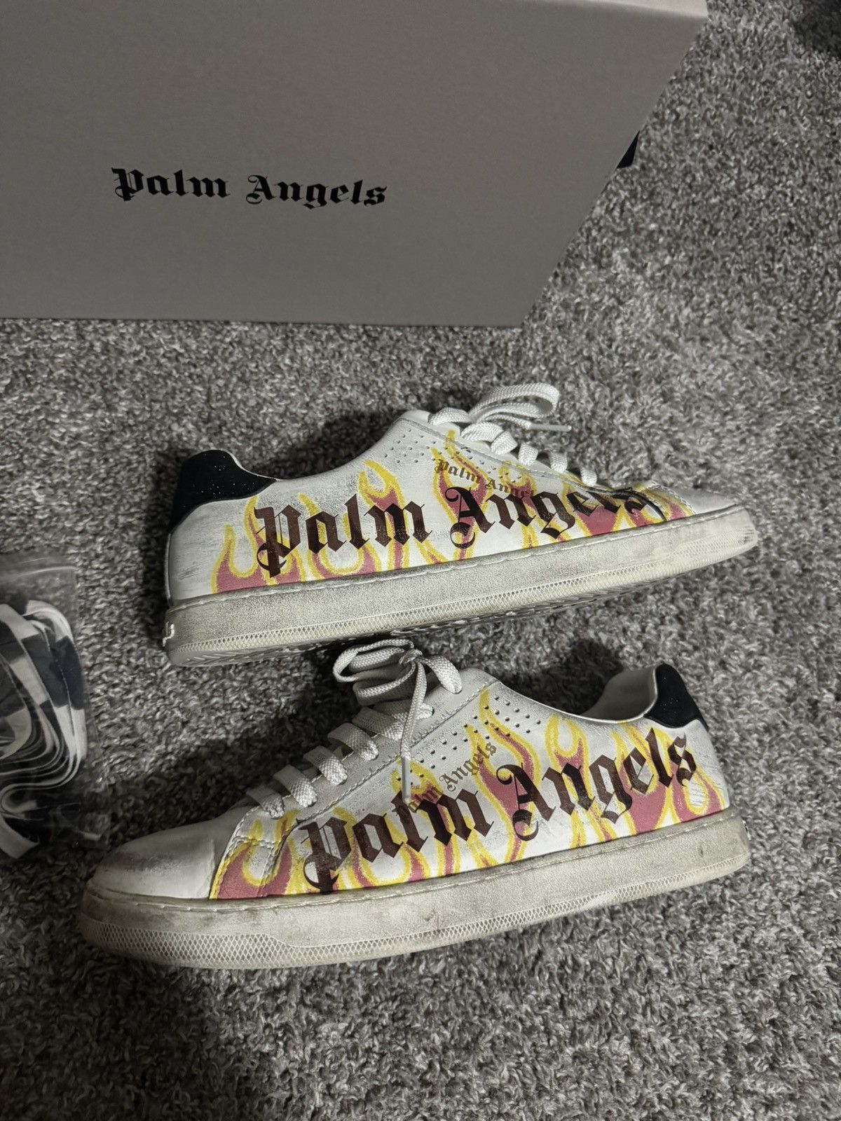 Palm Angels Palm Angels Distressed Flame Low Top Size US 7.5 / EU 40-41 - 7 Thumbnail