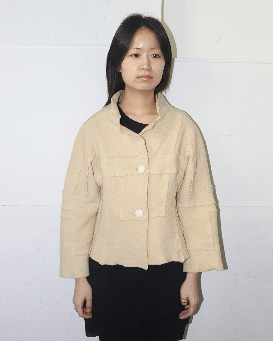 Japanese Brand Yoshiki Hishinuma Raw Edge Felt Jacket Size L / US 10 / IT 46 - 2 Thumbnail